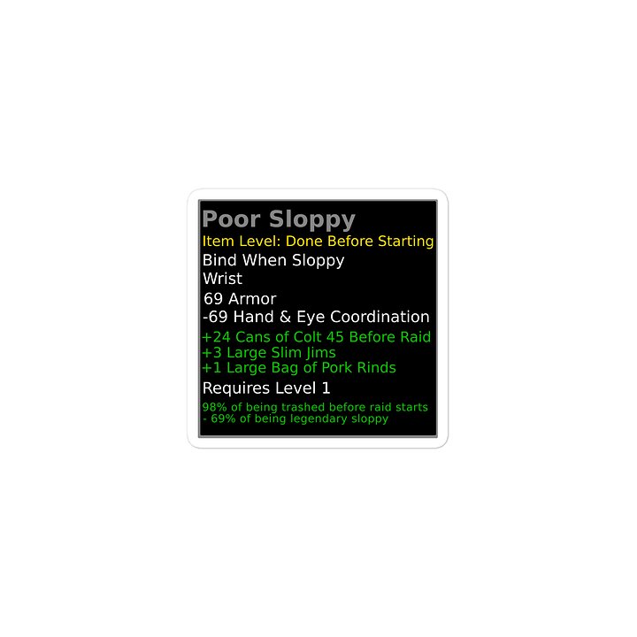 Poor Sloppy Game-Stat Meme Sticker product image (2)