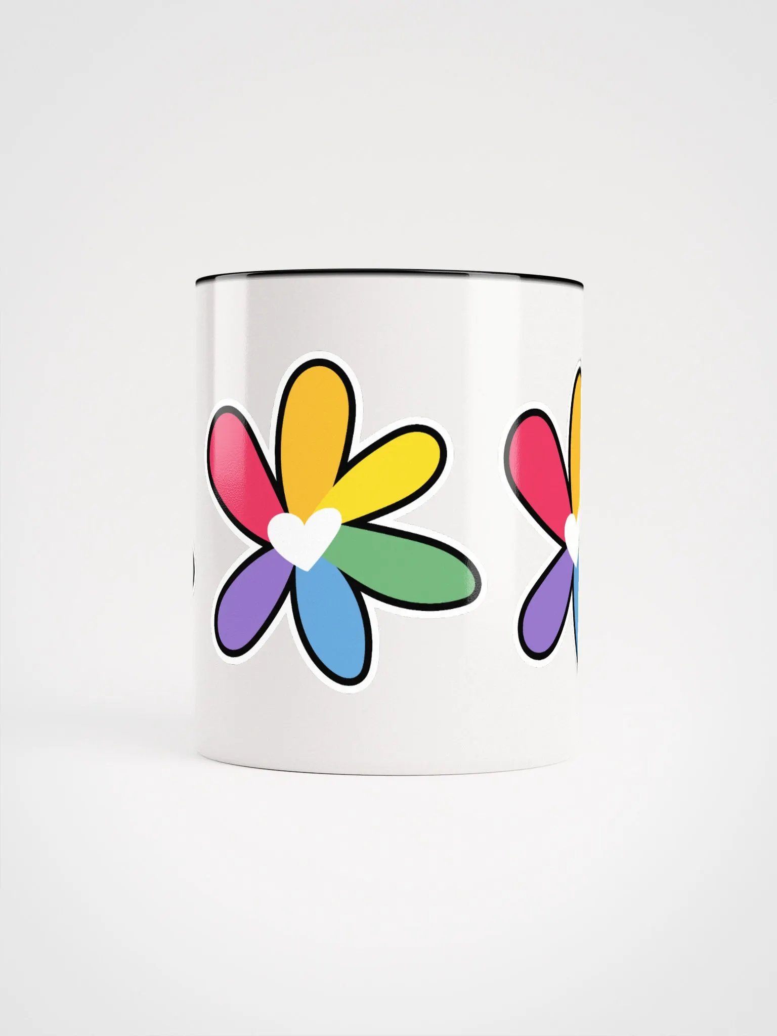 White Mug with Rainbow Flower Design product image (38)