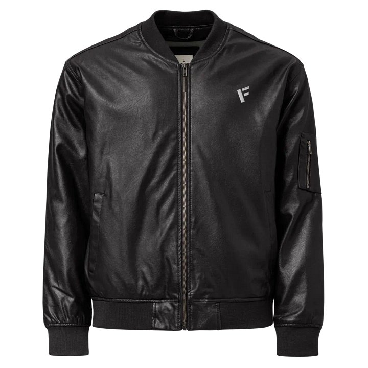 Frontcourt Faux Leather Bomber Jacket product image (1)
