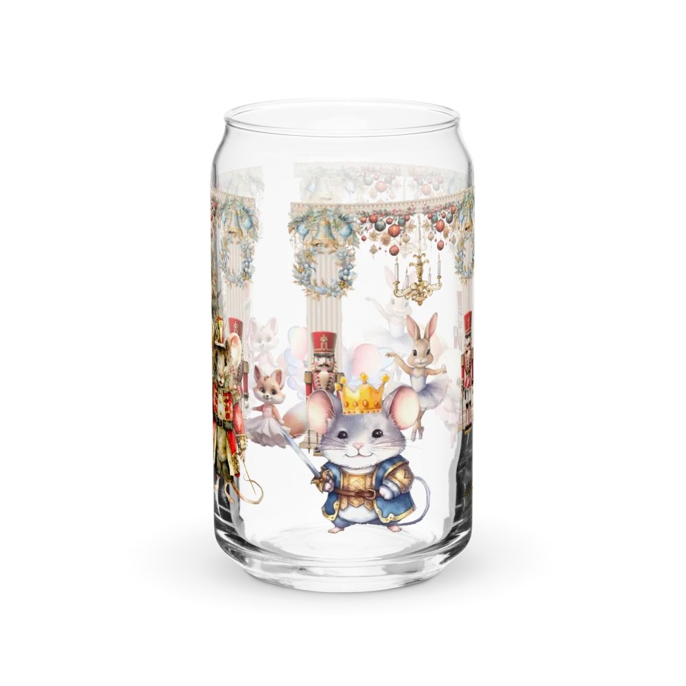 The Enchanted Nutcracker Ballet Glass Can Tumbler | 16oz BPA-Free Sipper with Bamboo Lid & Straw | Ballet-Themed Christmas Drinkware product image (9)