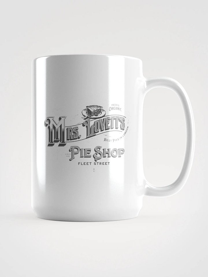 Mrs. Lovett’s Pie Shop Mug – White Glossy Ceramic Cup for Musical Theater Lovers product image (1)