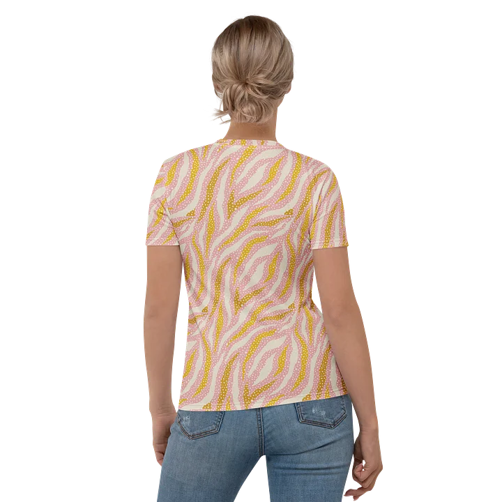 Zebra Skin Women's Crew Neck T-Shirt with Colorful Polka Dots product image (2)