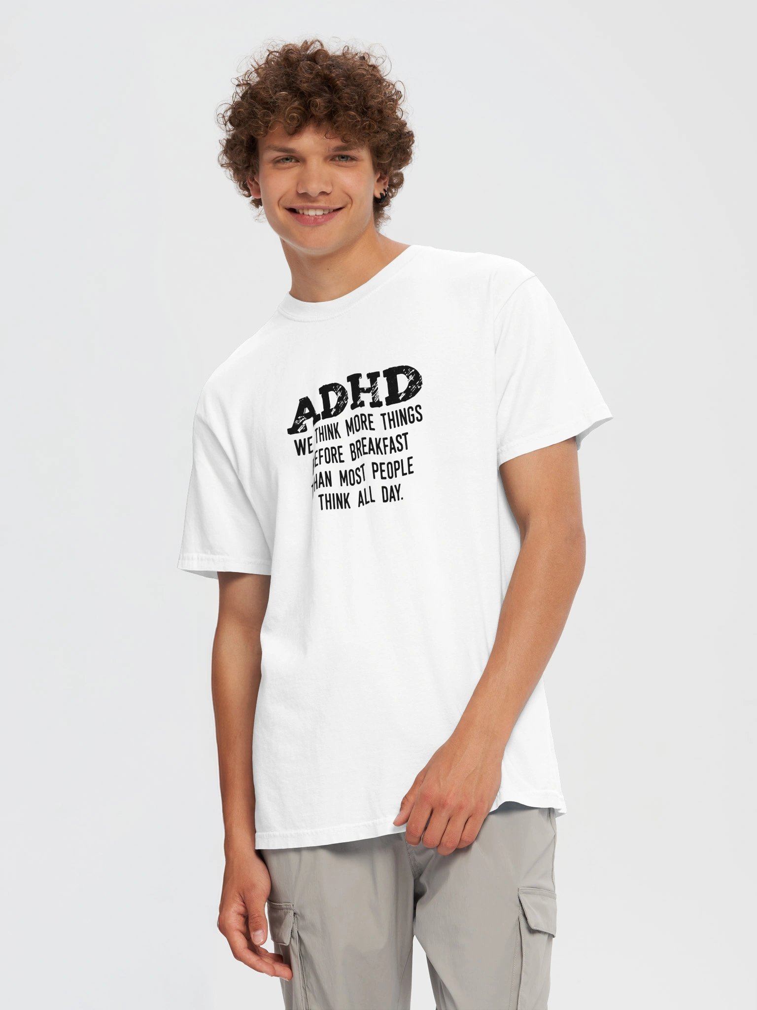 ''ADHD We think more things before breakfast" White product image (9)