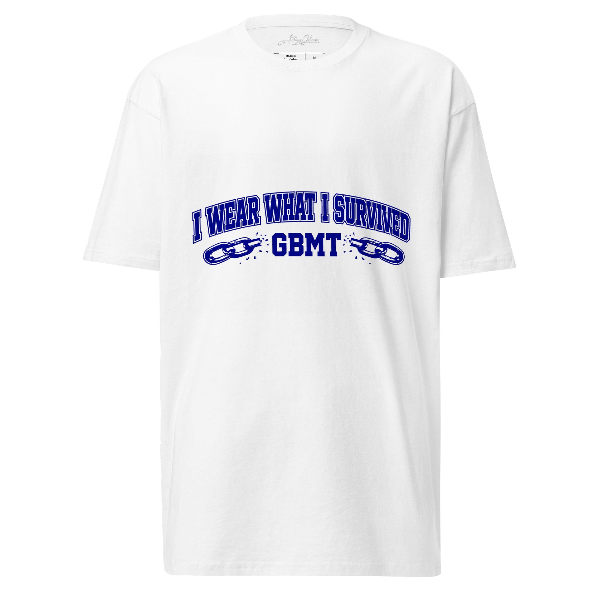 I Wear What I Survived White GBMT Tee product image (1)
