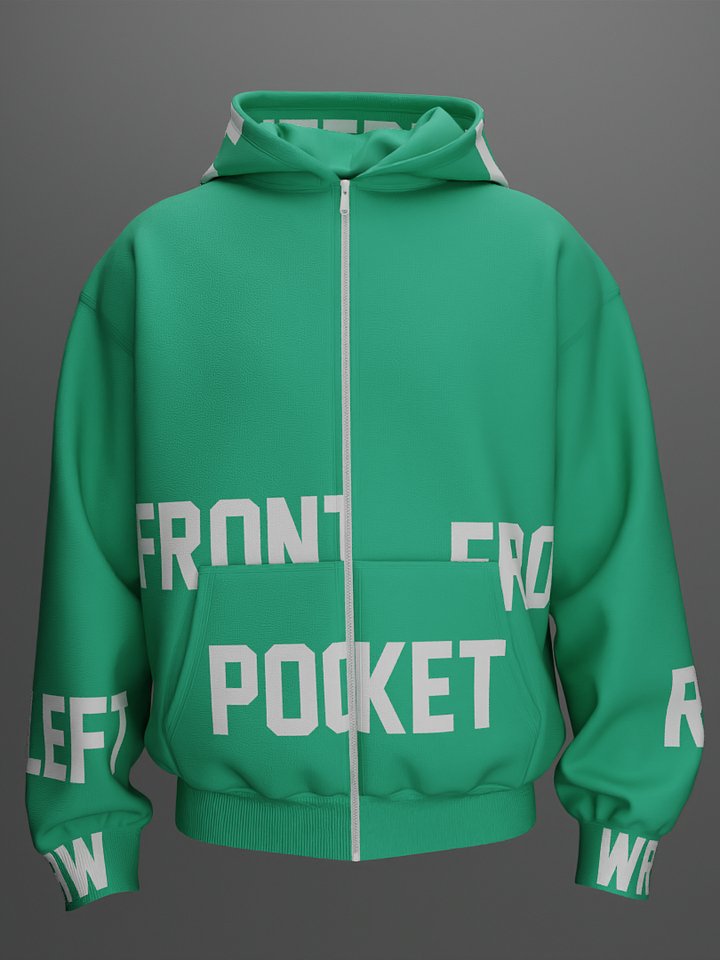 Hoodie with Zipper Mockup design Walking & 360 Animation 4k product image (1)