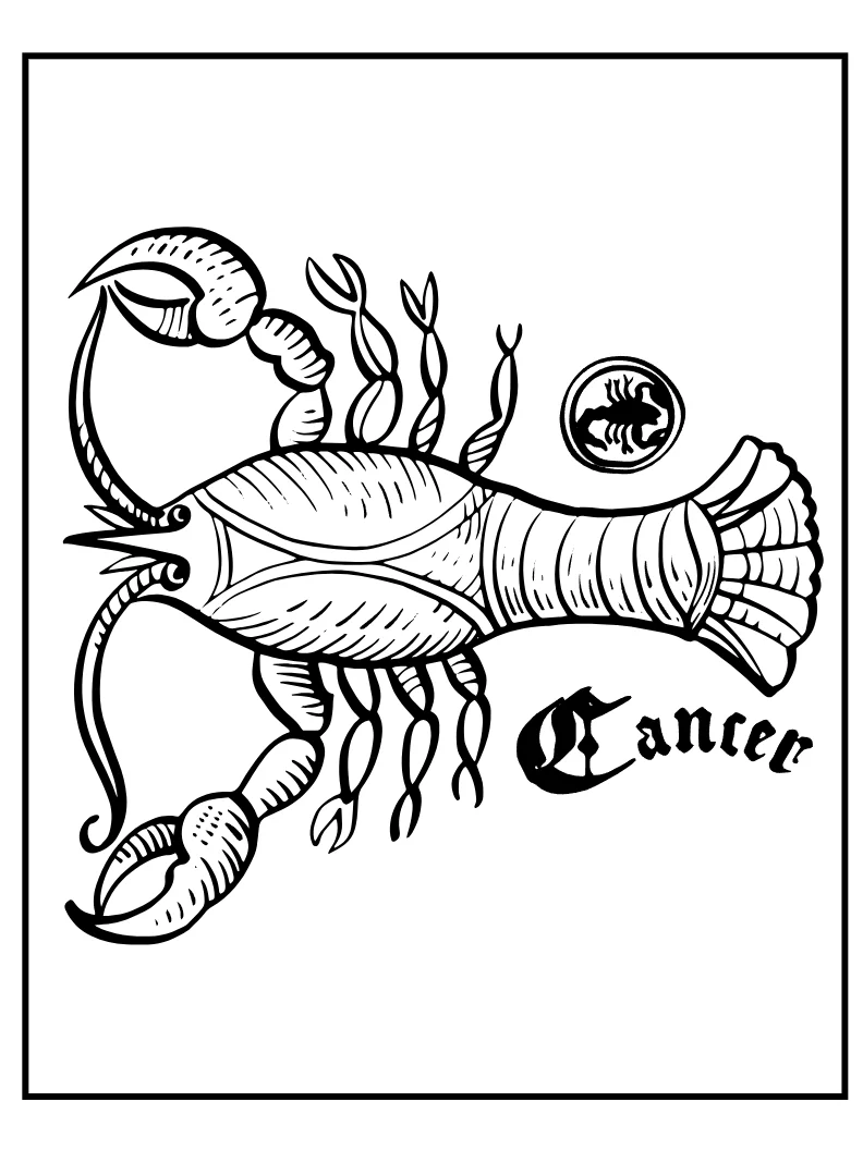 Cancer Colouring Book for Adults | 20 Intuitive Zodiac & Astrology Colouring Pages for Stress Relief product image (2)
