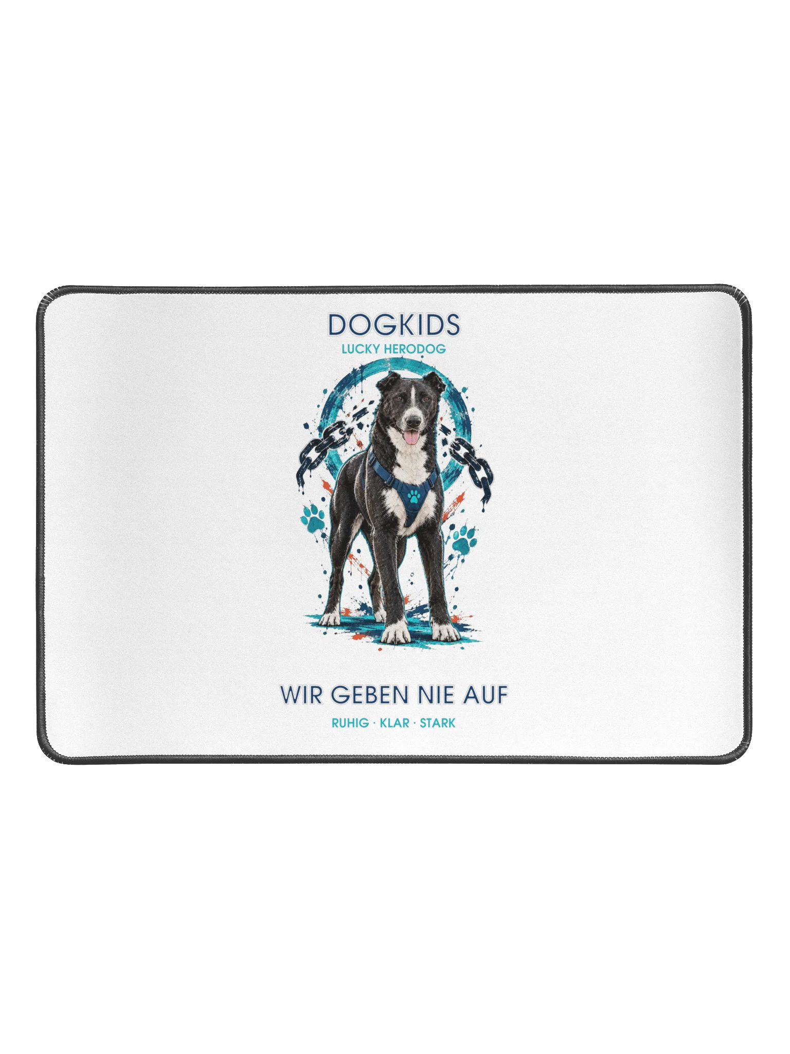 DogKids Wir geben nie auf Schreibtischmatte – Lucky HeroDog product image (1)