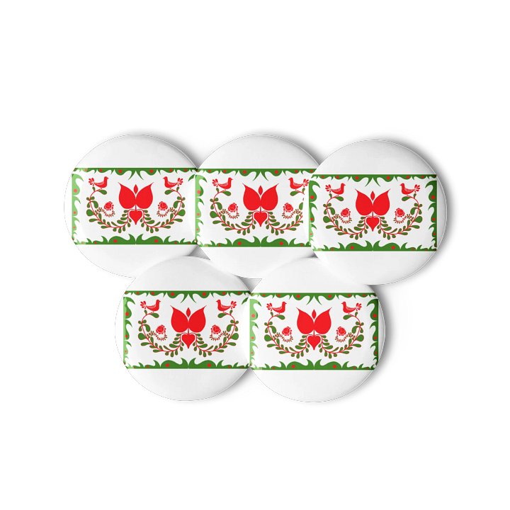 Hungarian Folk-Inspired Bird and Floral Pin Set product image (3)
