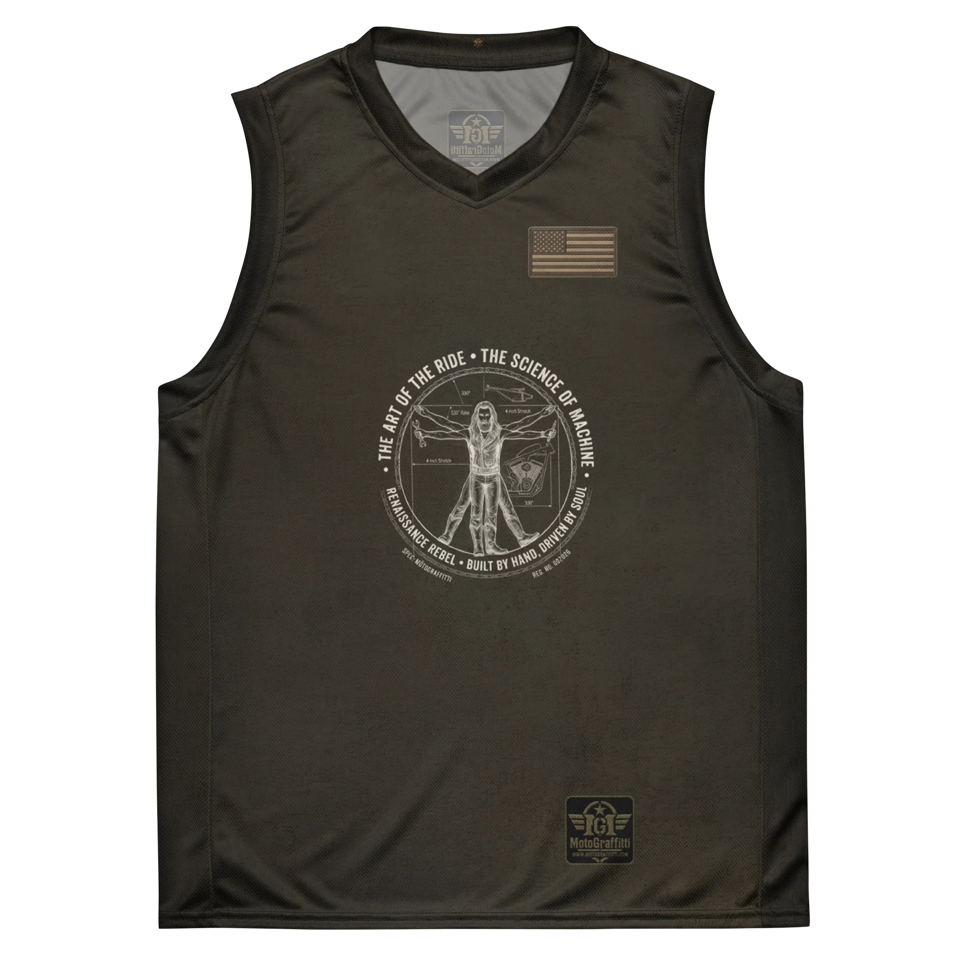 The Vetruvian Biker Black Distressed Sleeveless Riding Tee product image (2)