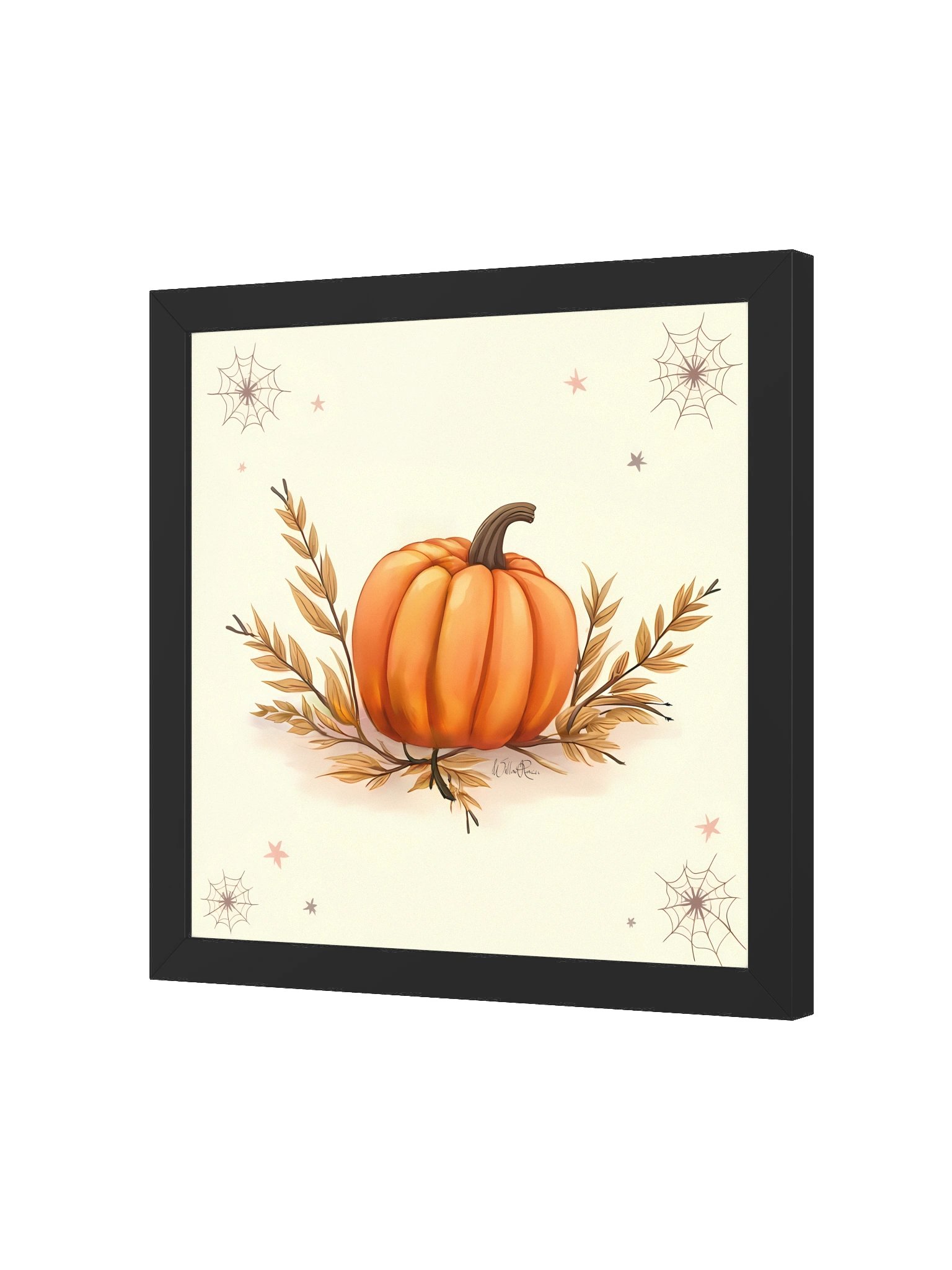 Whiskers Harvest: The Grand Pumpkin — Framed Watercolor Print product image (2)
