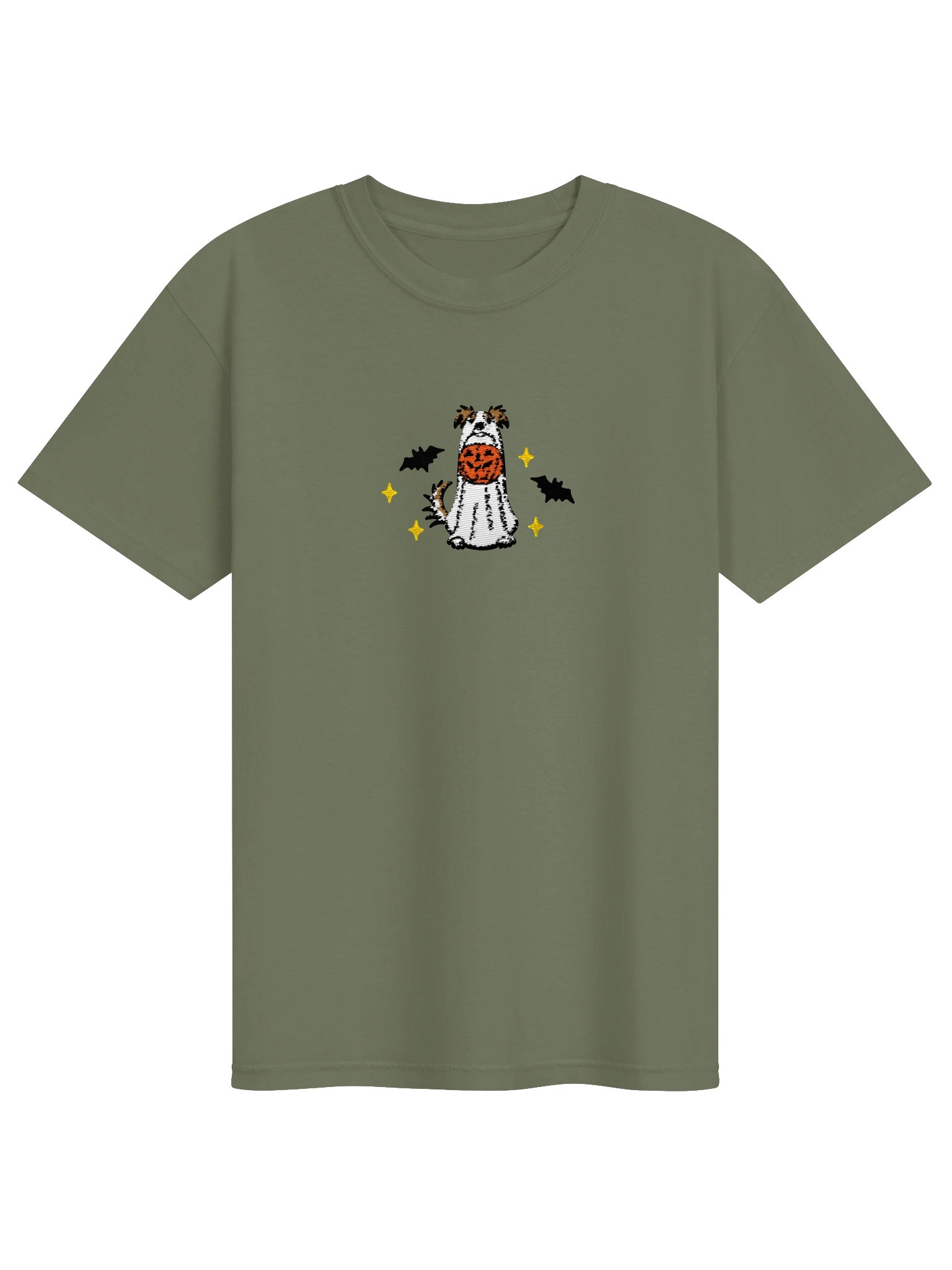 Halloween Borzoi(Tan & White) Embroidered T-Shirt product image (9)