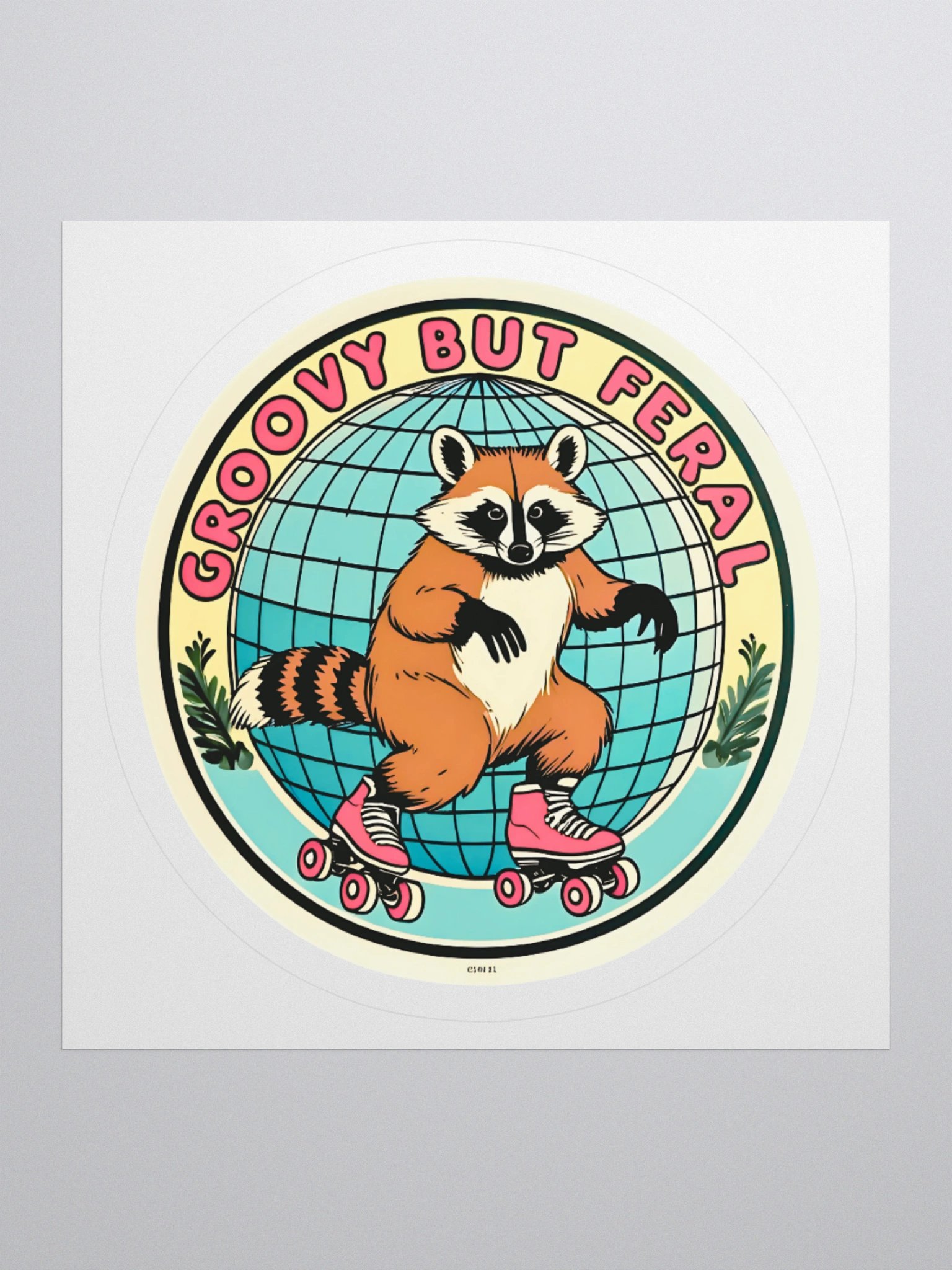 Feral Raccoon Roller Skating Sticker product image (2)