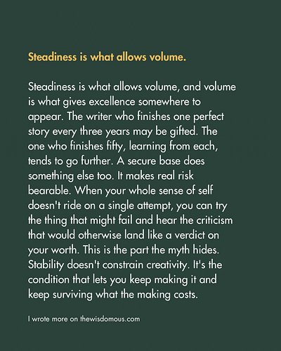 Stability doesn’t constrain creativity.