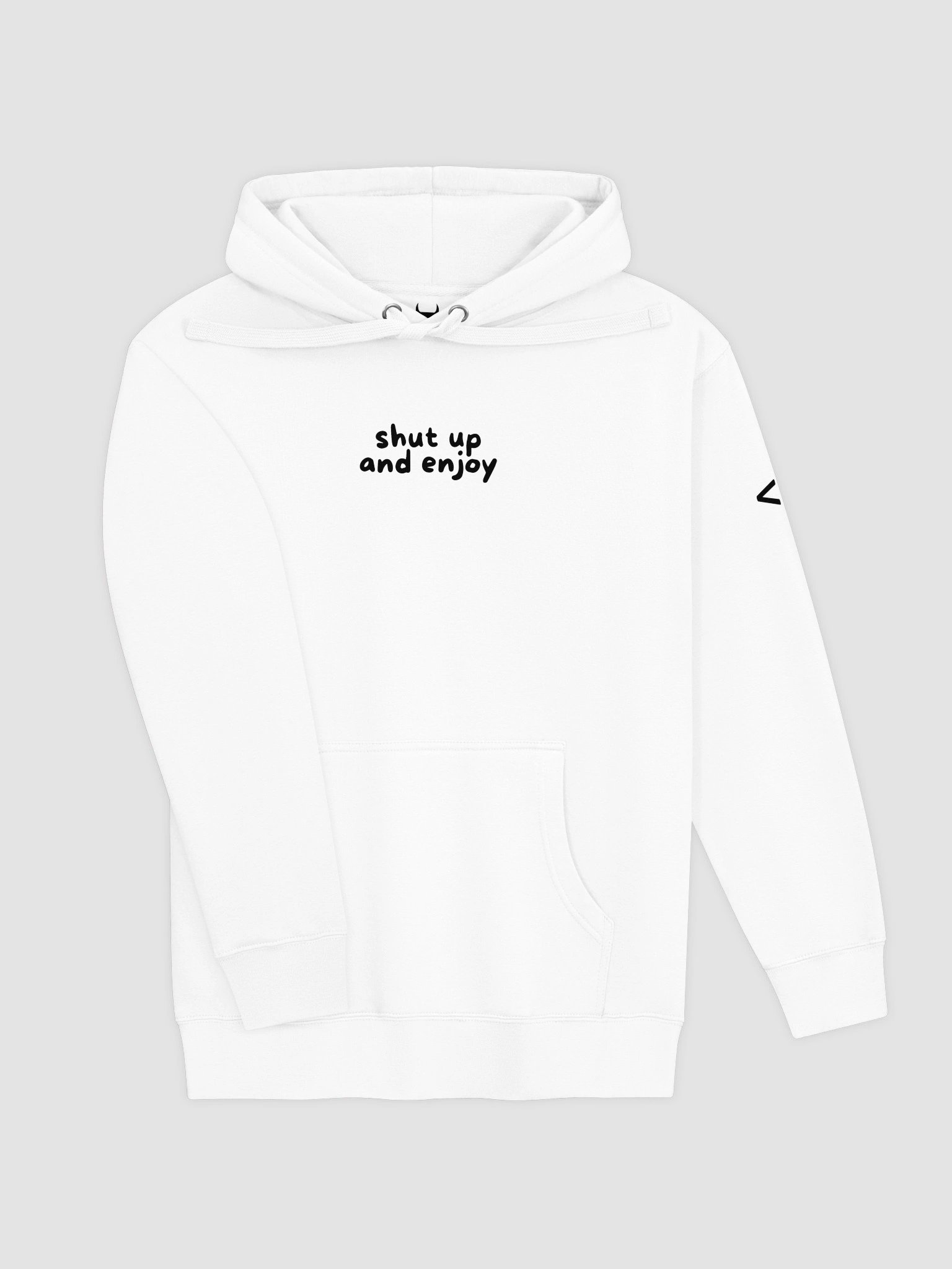 shut up and enjoy WHITE HOODIE product image (4)