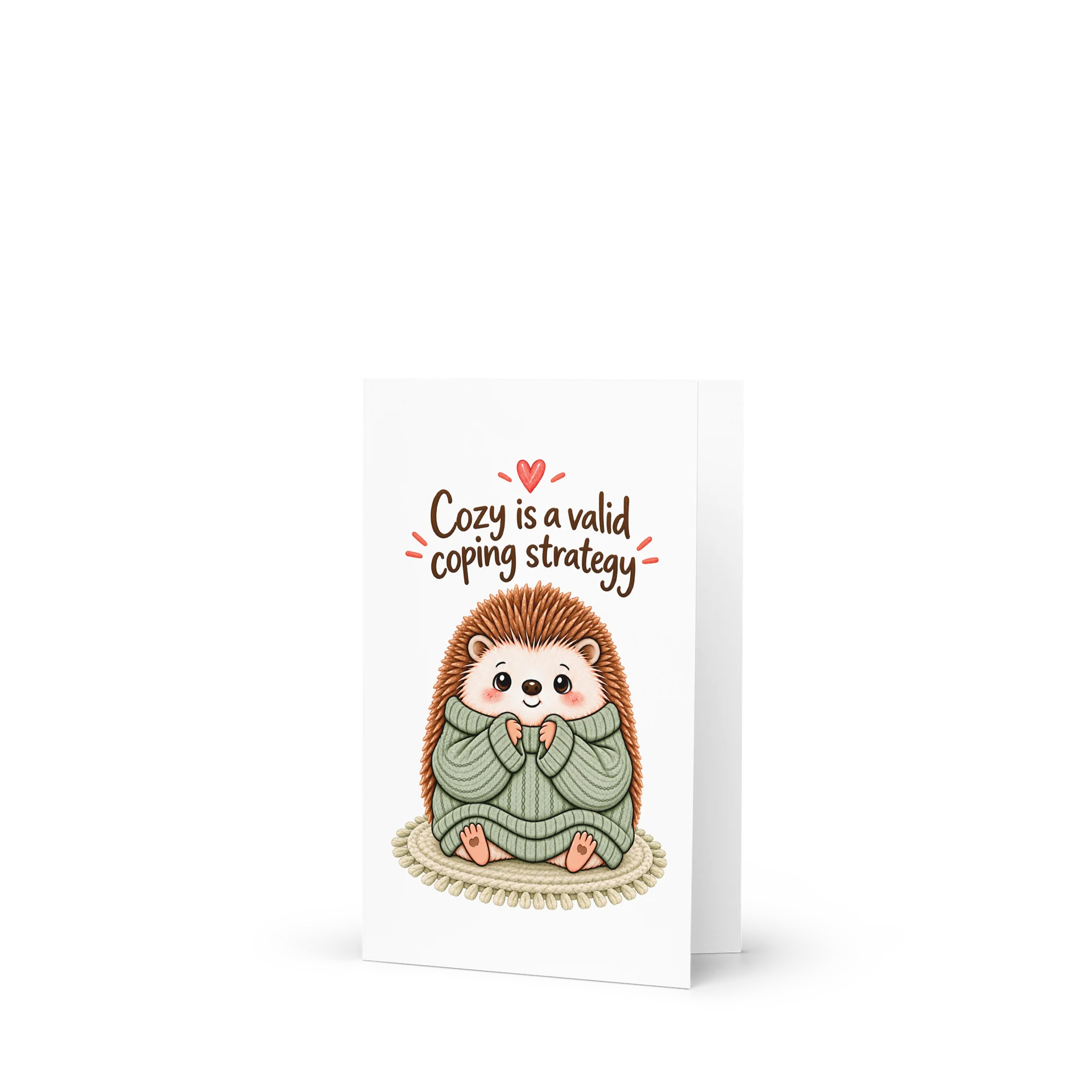Cozy Is a Valid Coping Strategy — Hedgehog Greeting Card product image (2)