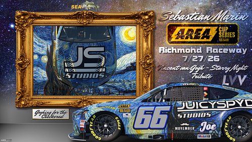 Bringing a masterpiece to the track🎨

@sebastian_marin2020 rolls out this Starry Night tribute to the night race at @richmond...