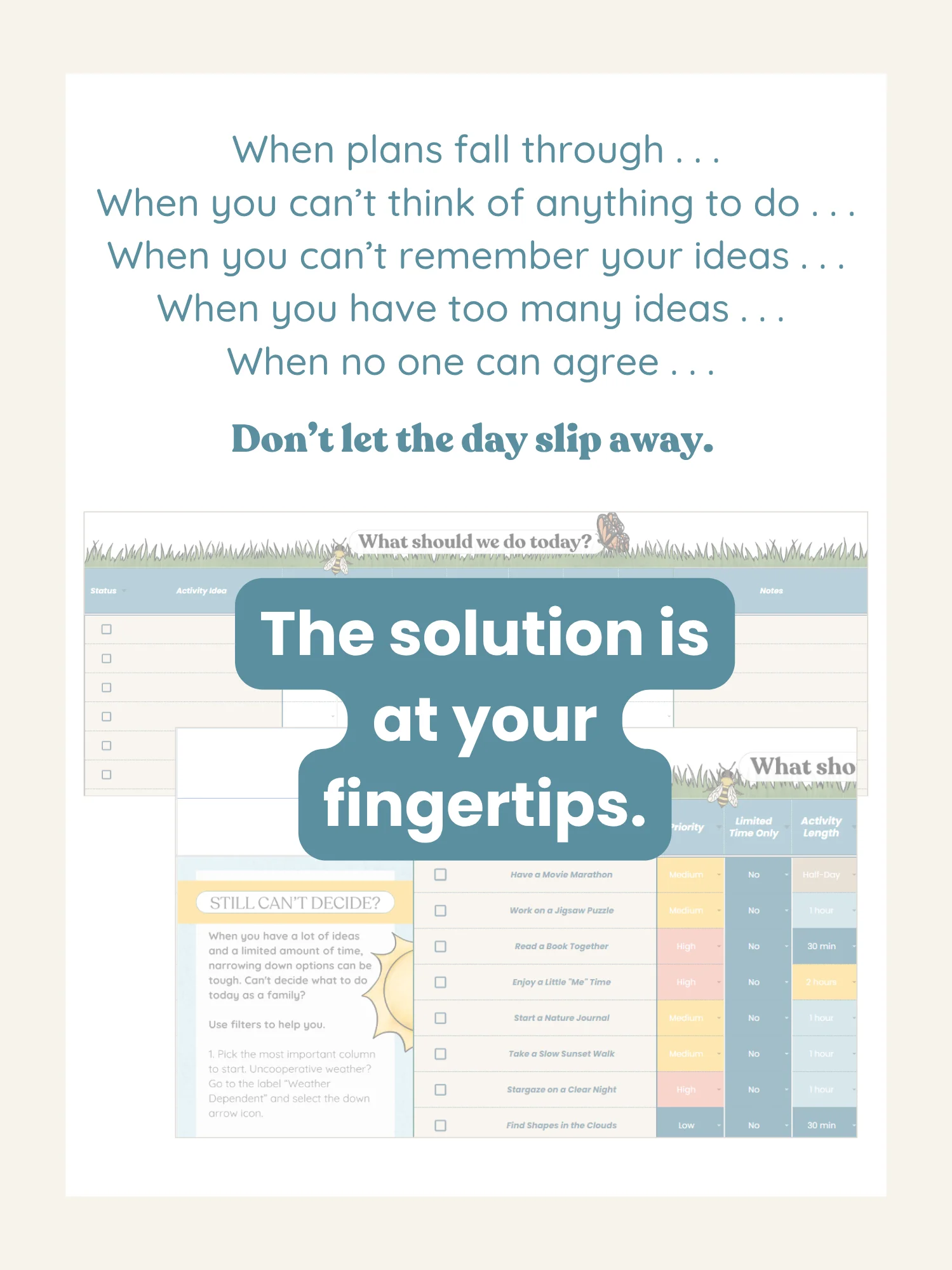 What Should We Do Today: Google Sheet product image (3)