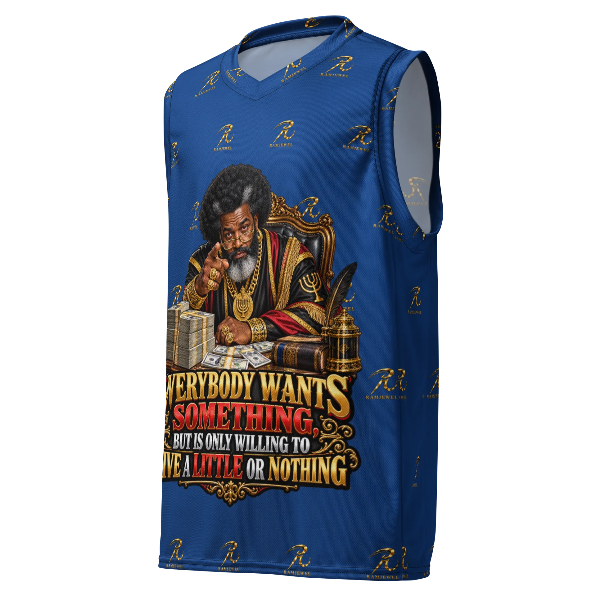 Something For Nothing Basketball Jersey Blue product image (1)