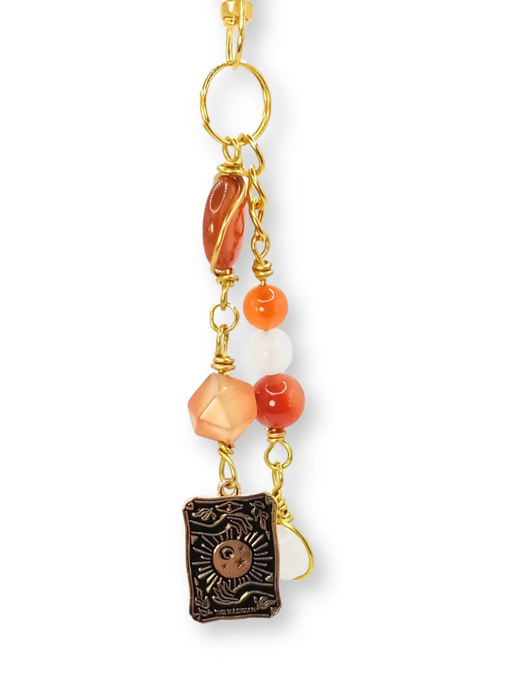 Manifesting Purse Charm | Carnelian & Magician Tarot, Gold-Tone | "Alchemist’s Touch" product image (5)