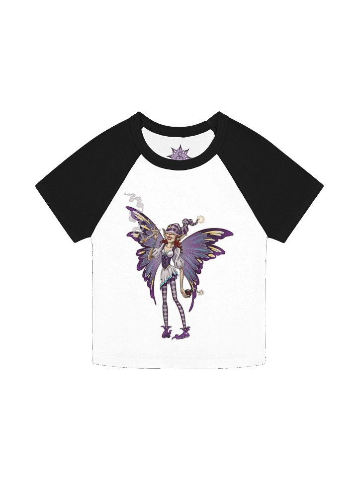 Purple Pixi-Gnome - SharpTattoos @ Strega Rose Tattoo Arts Raglan Tee product image (1)