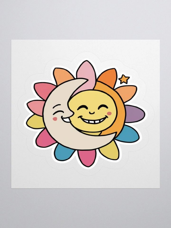 Exclusive Sun & Moon Whimsical Sticker | Premium Kiss Cut Vinyl | Perfect for Laptops, Cars & More product image (1)