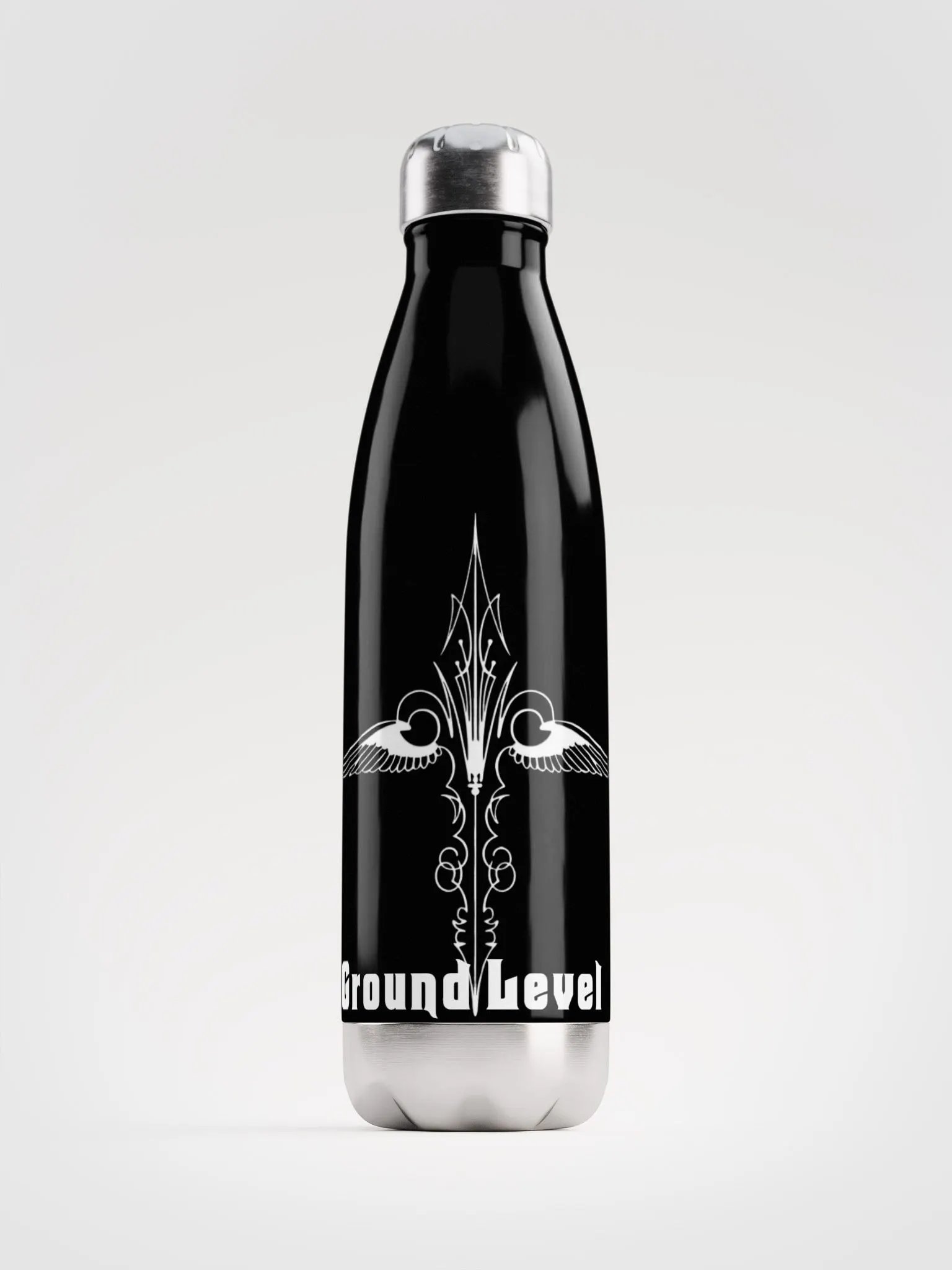 Blk with White Stainless Steel Water Bottle product image (1)