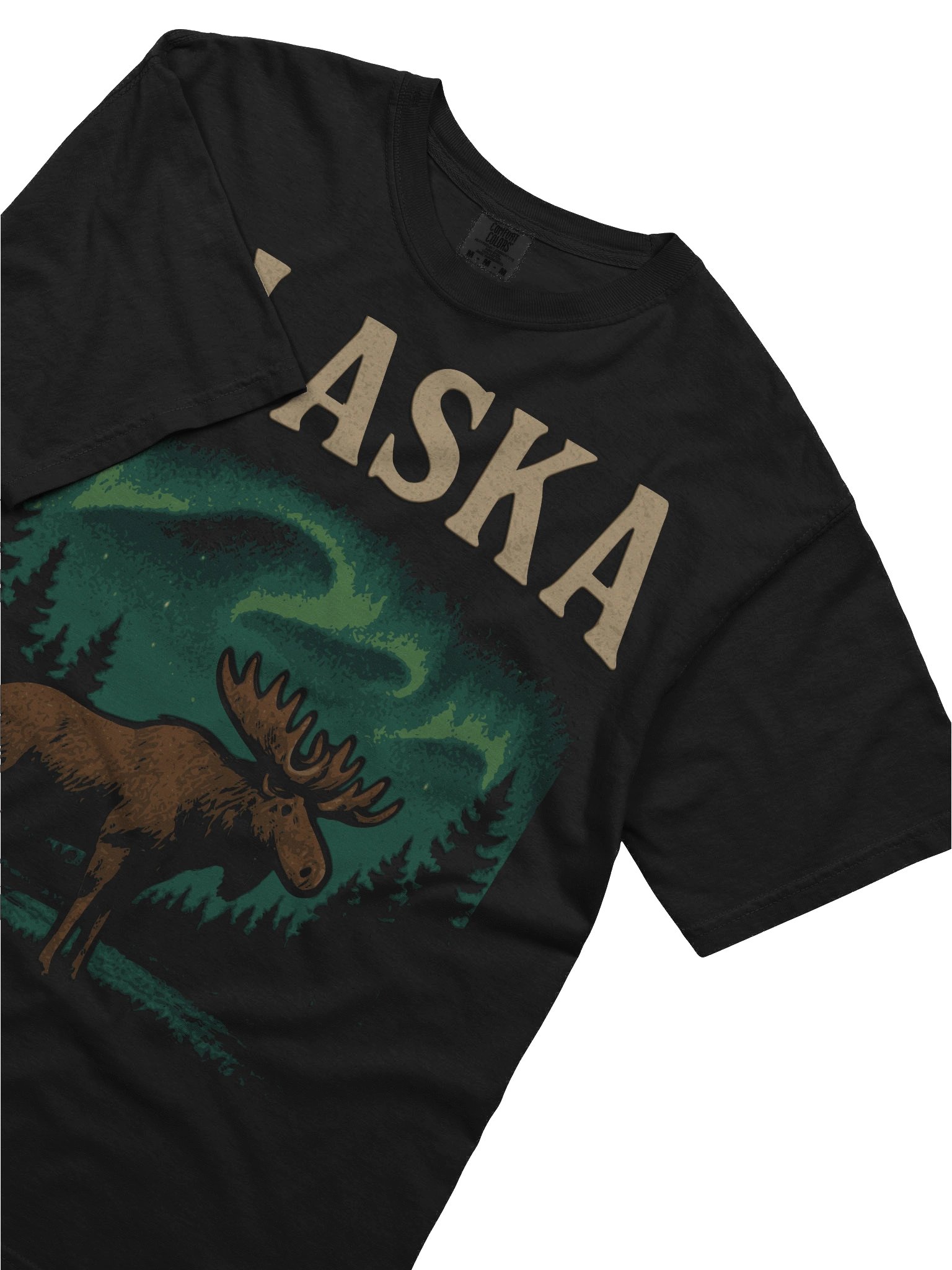 Moose Northern Lights T-Shirt | Alaska Wilderness Graphic Tee product image (5)