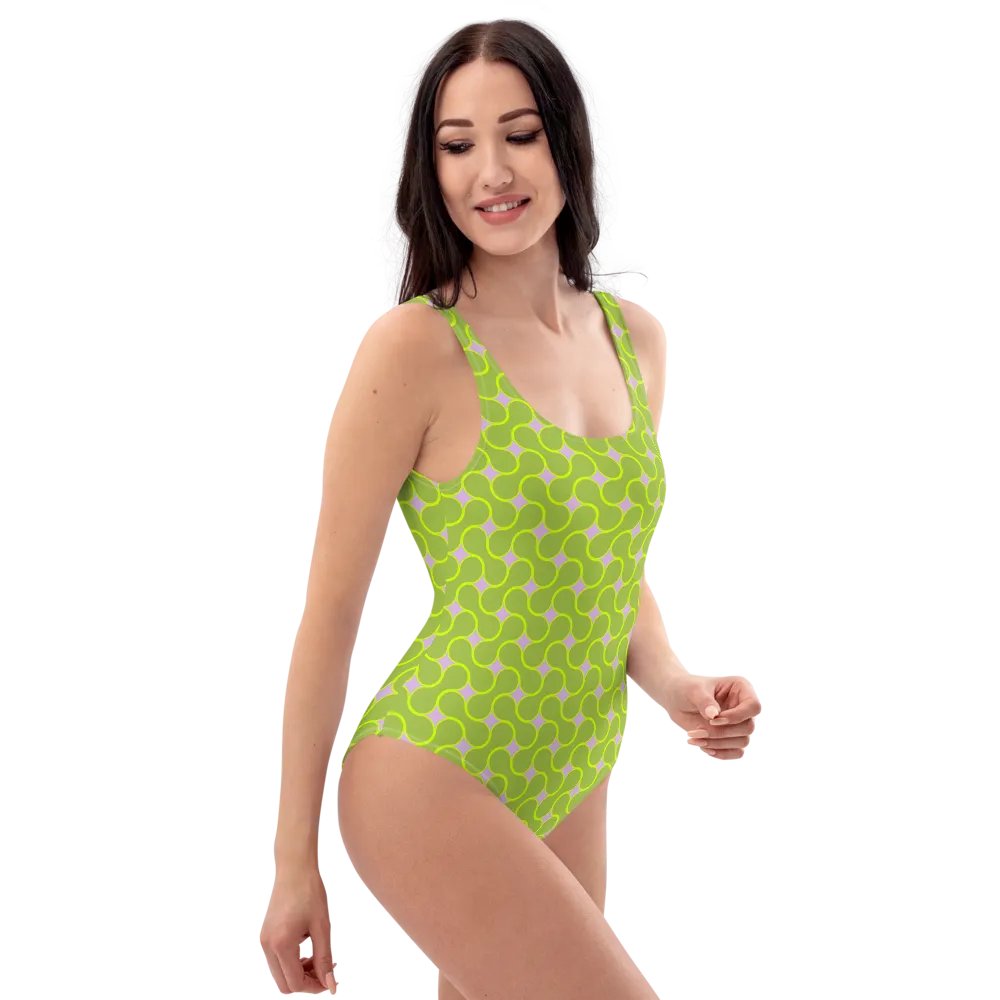 Lime Green Meatball Pattern Swimsuit product image (6)
