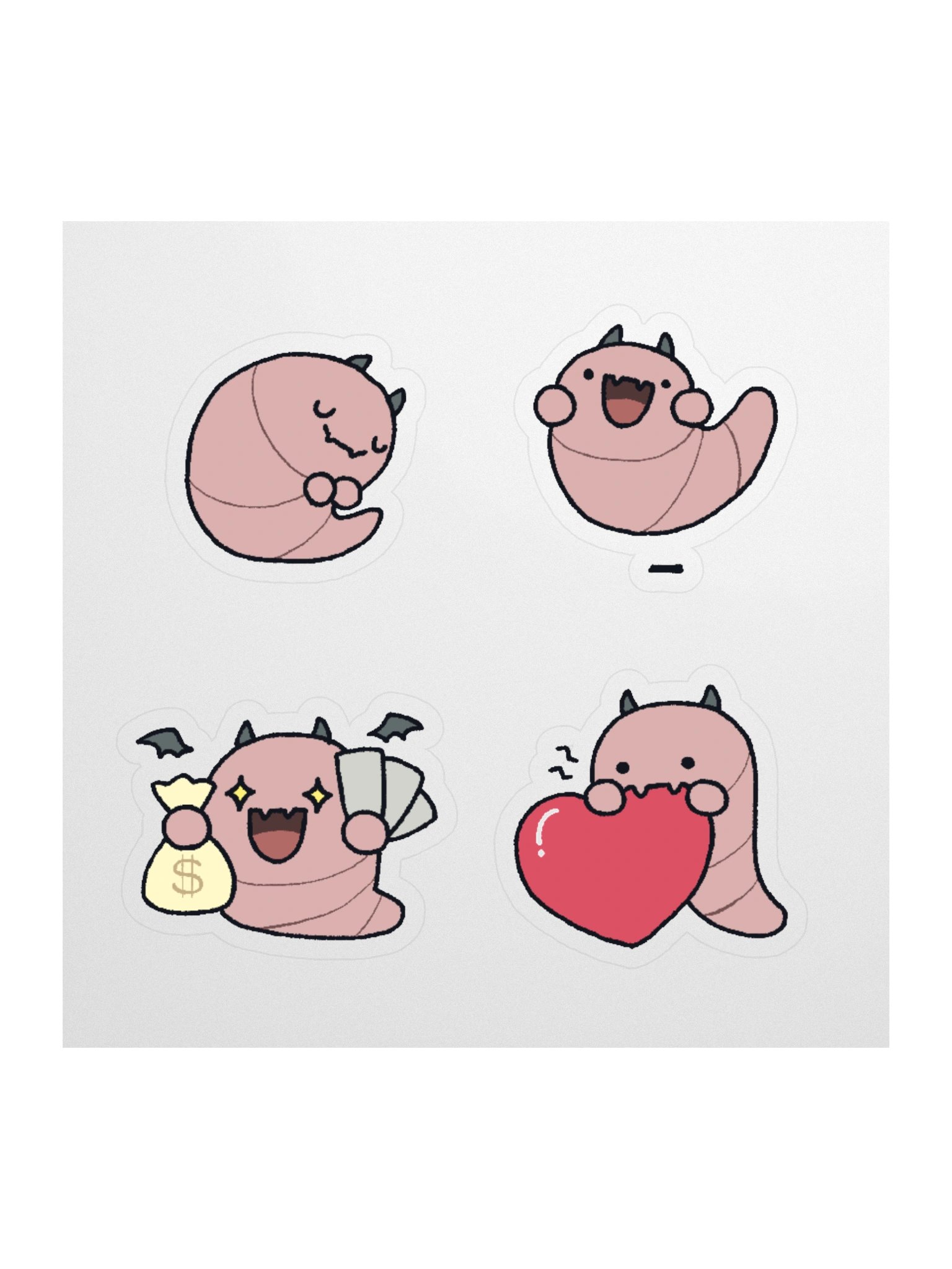 Worm 2 Stickers (Kiss Cut) product image (1)