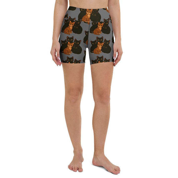Grey Kitty Yoga Shorts product image (2)
