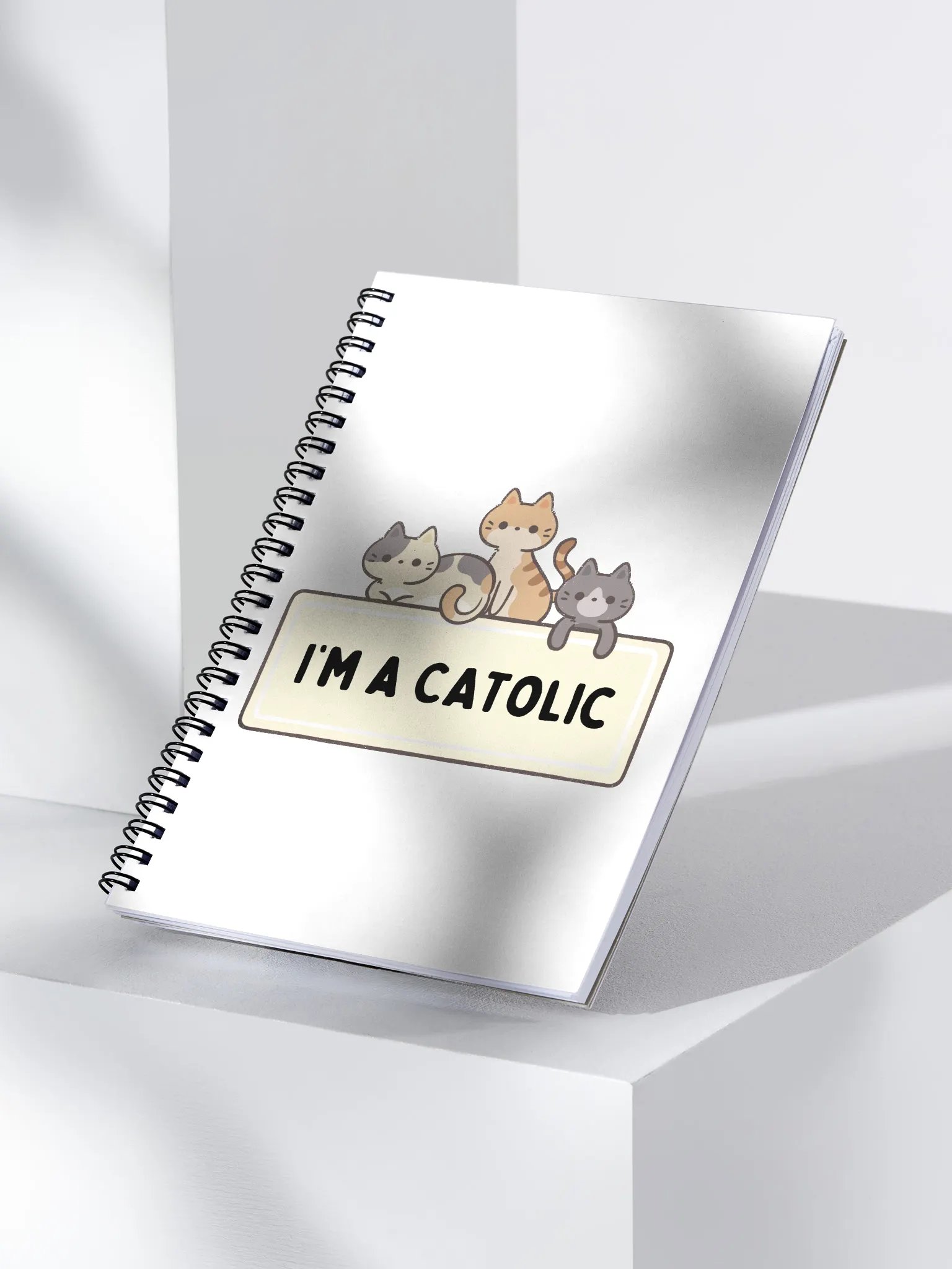 Whimsical CATolic Spiral Notebook product image (3)