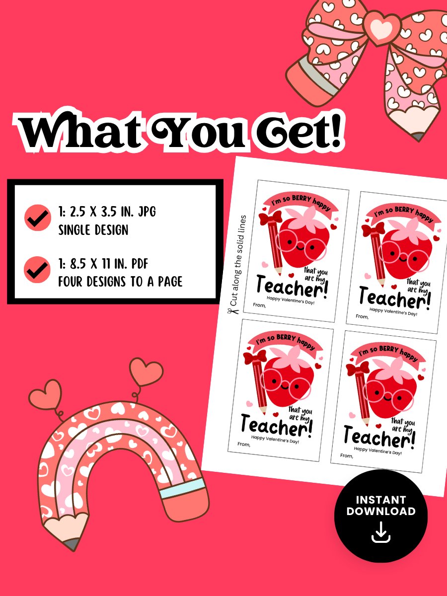 BERRY HAPPY VALENTINE'S DAY CARDS FOR TEACHERS product image (4)