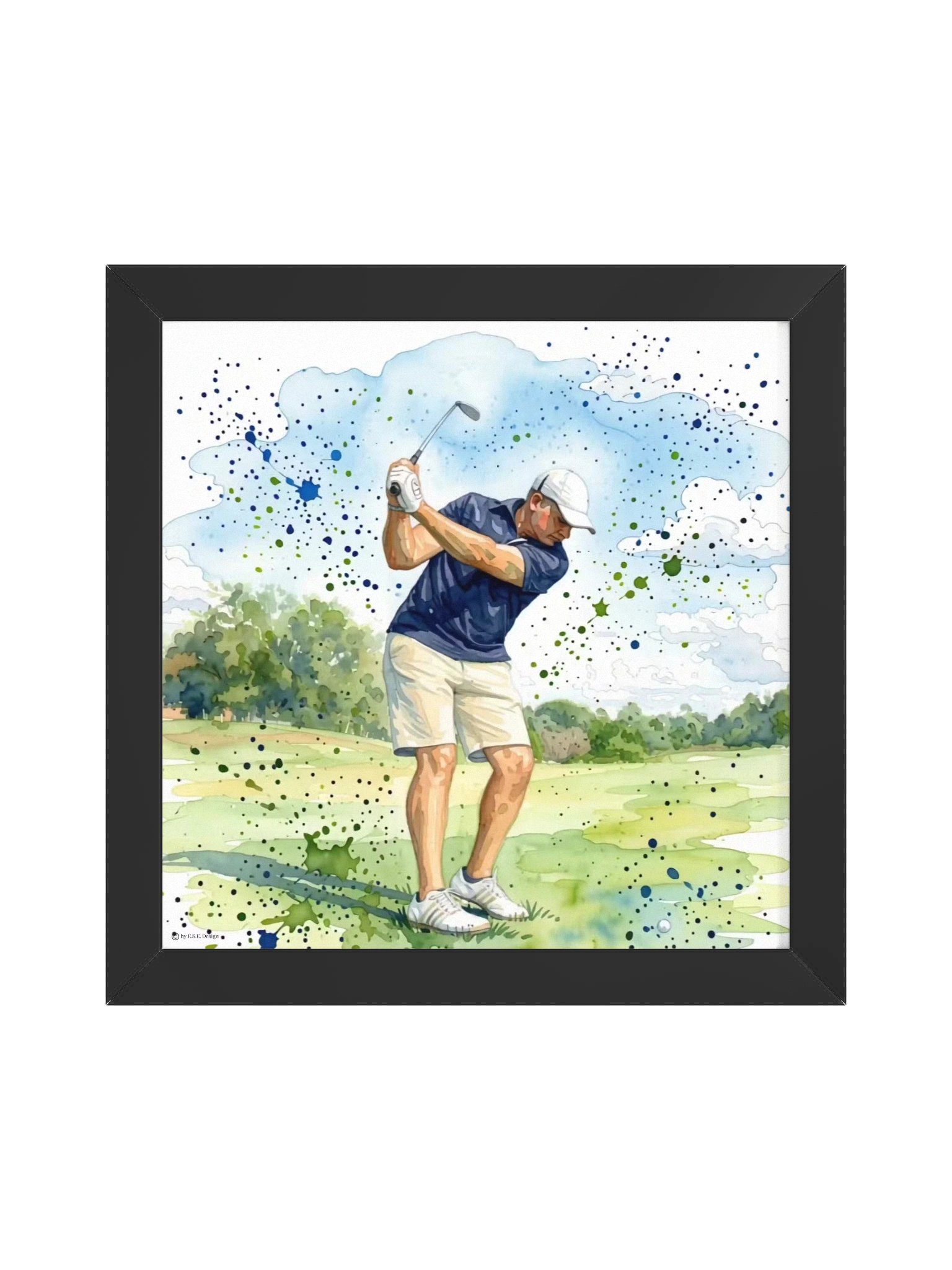 Golf Art Vibrant Ayous Wood Framed Poster product image (2)