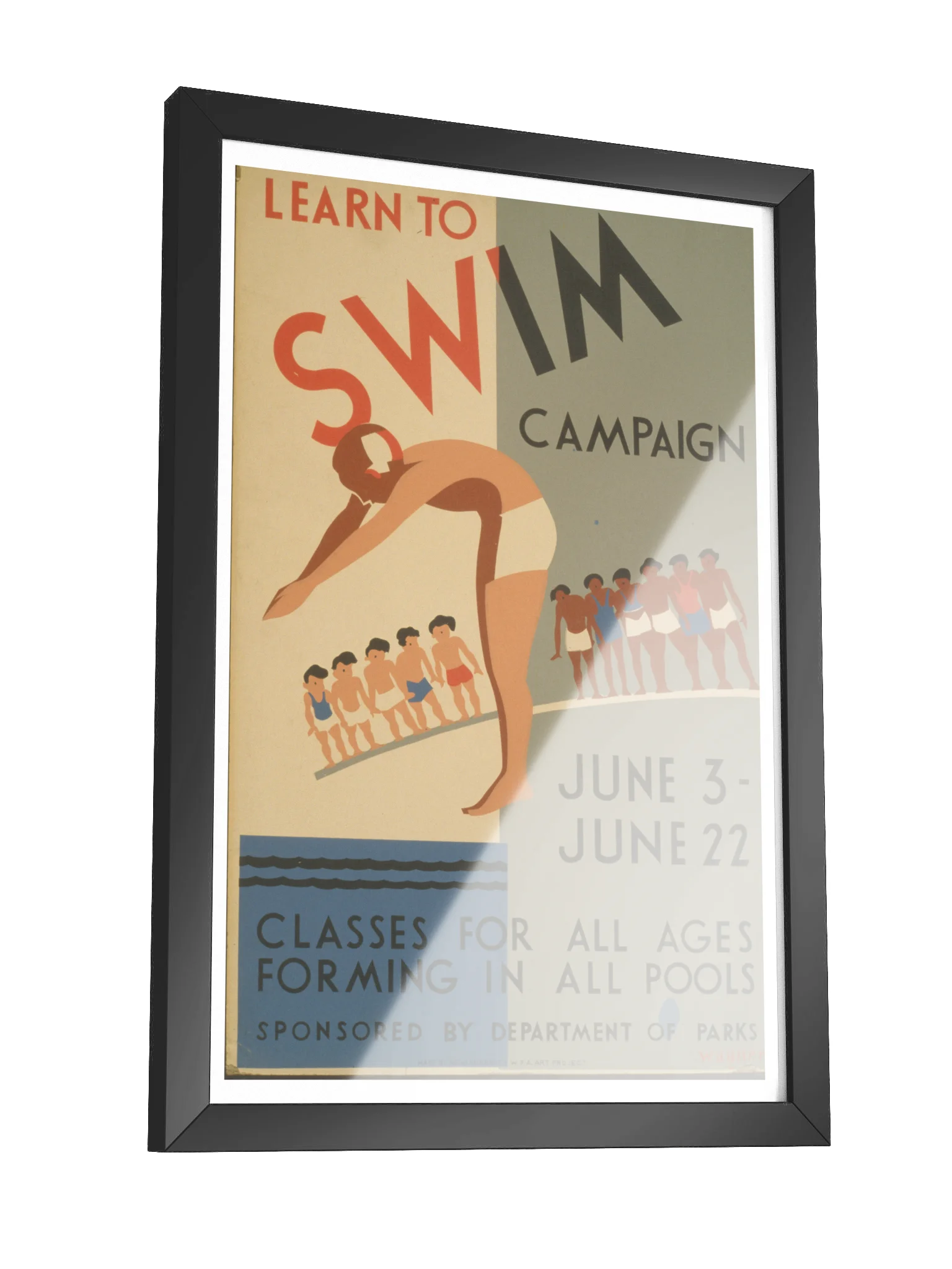 Learn to Swim Framed Print product image (12)
