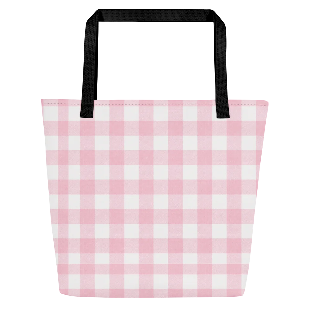 Coquette Dog Mom Tote Bag | Pink Gingham Varsity Dog Mom Bag product image (2)