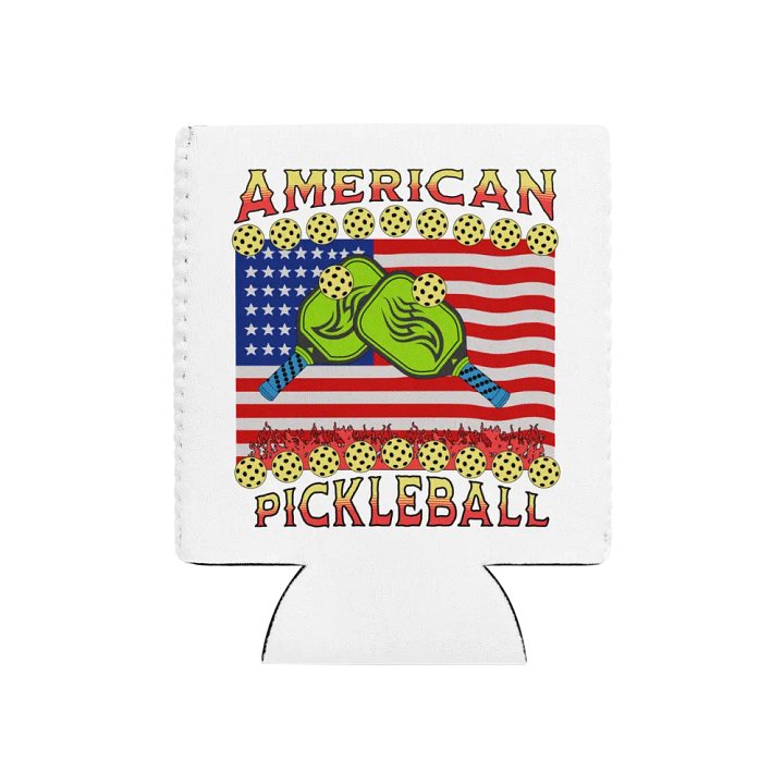American Pickleball Patriotic Can Cooler product image (1)