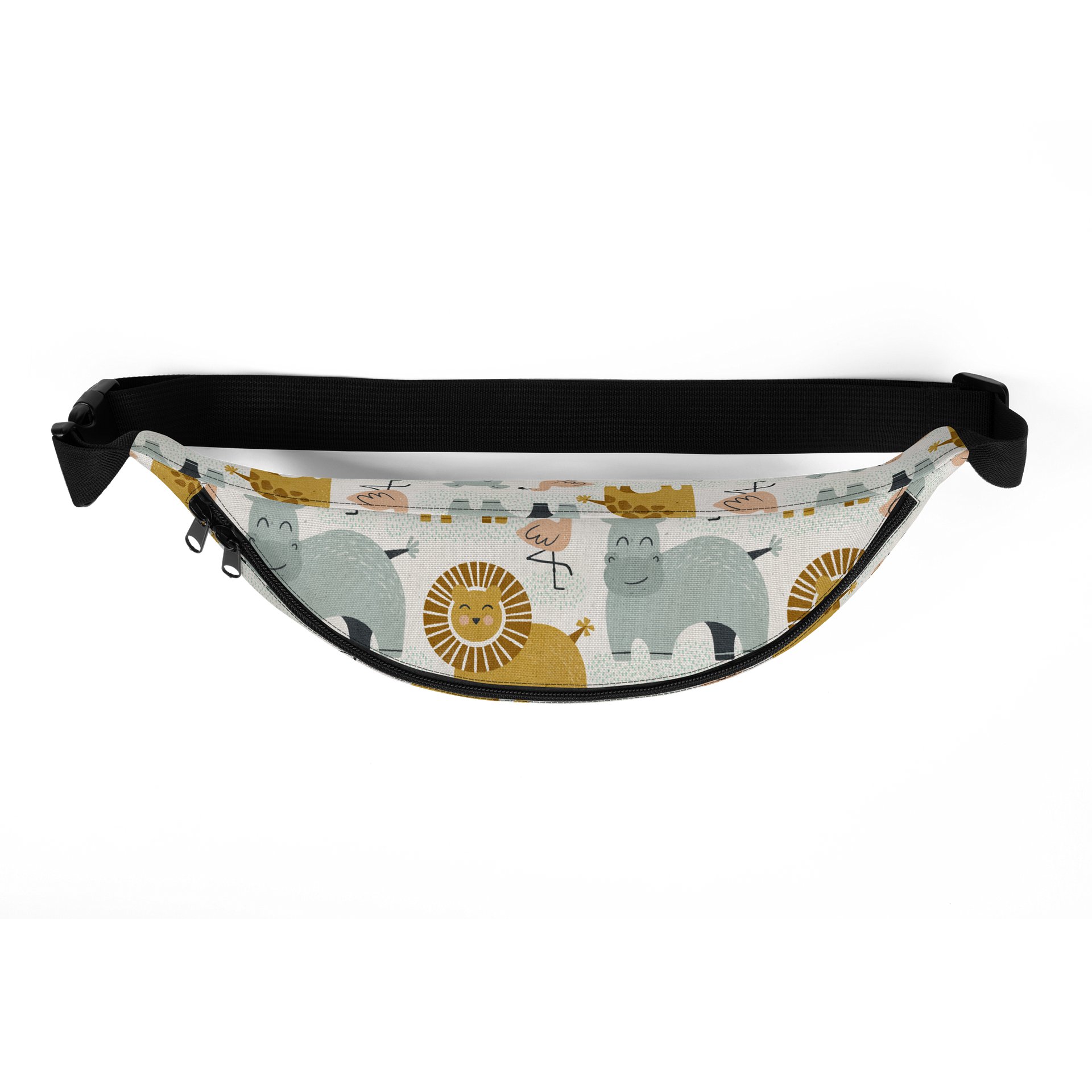 Retro Jungle Animals Canvas Fanny Pack product image (5)
