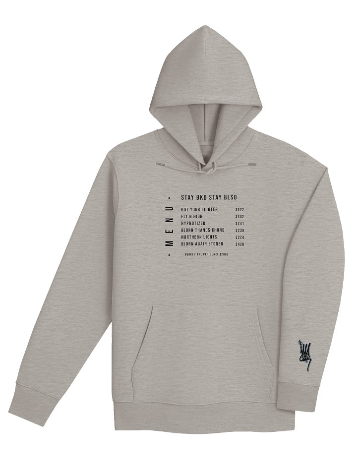 The Menu : Embroidered Organic Hoodie (Heather Gray & Black) product image (1)