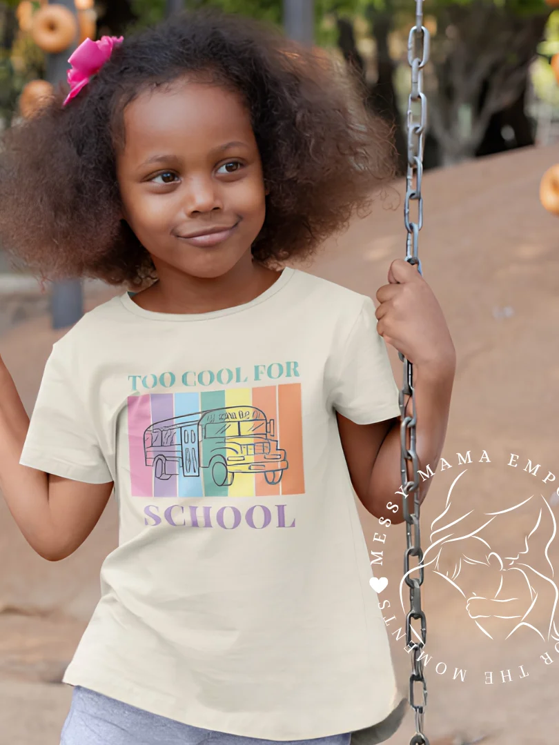 Too Cool for School Retro Pastel Rainbow Kids Shirt product image (3)