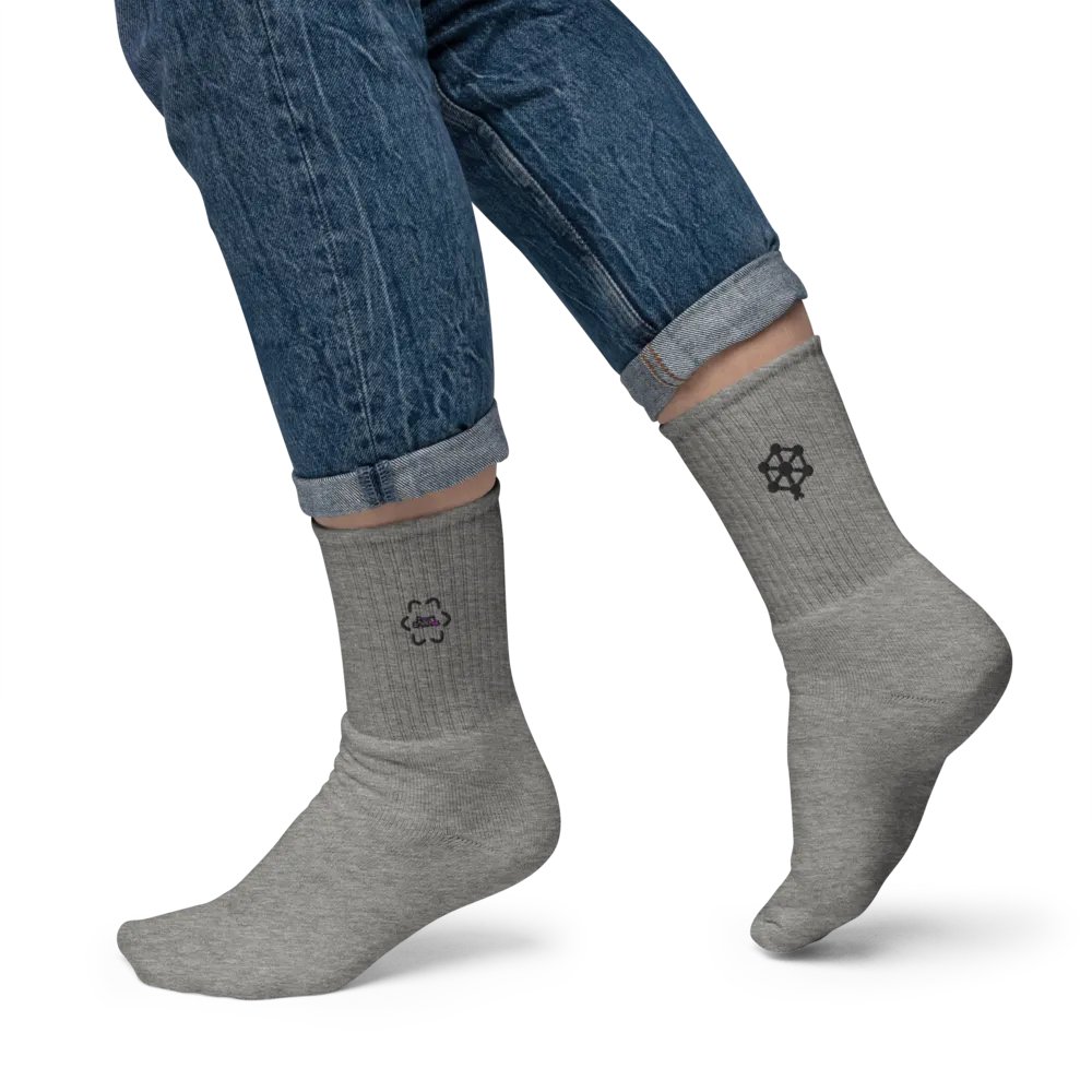 RB Embroidered Socks in Gray product image (12)