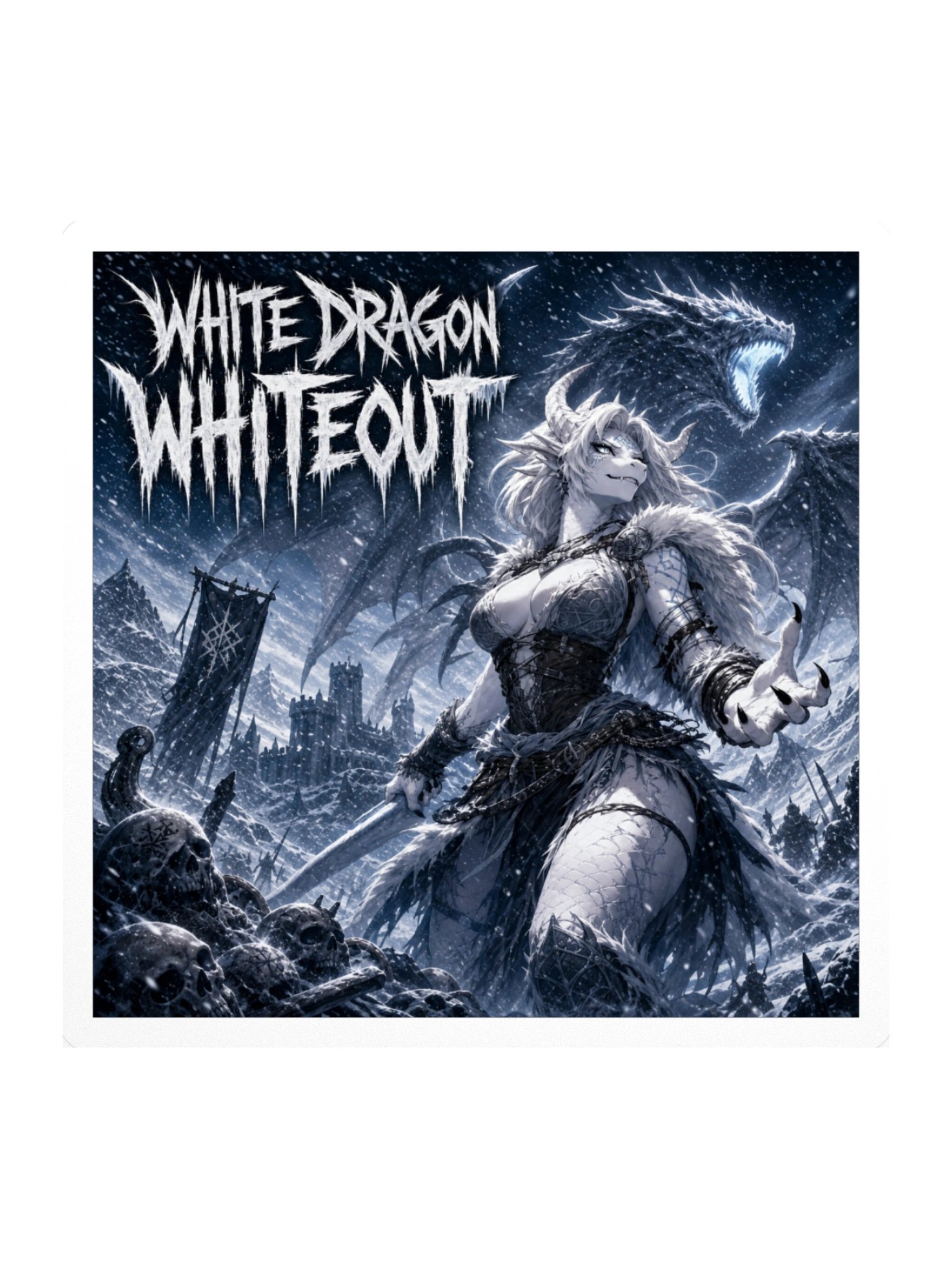 White Dragon Whiteout Sticker product image (1)