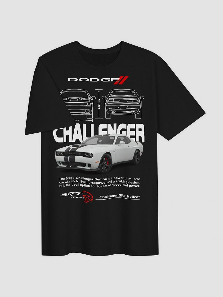 Dodge Challenger SRT Hellcat T-Shirt | Blueprint Muscle Car Design | American Muscle Apparel | Dodge Demon Tee product image (2)