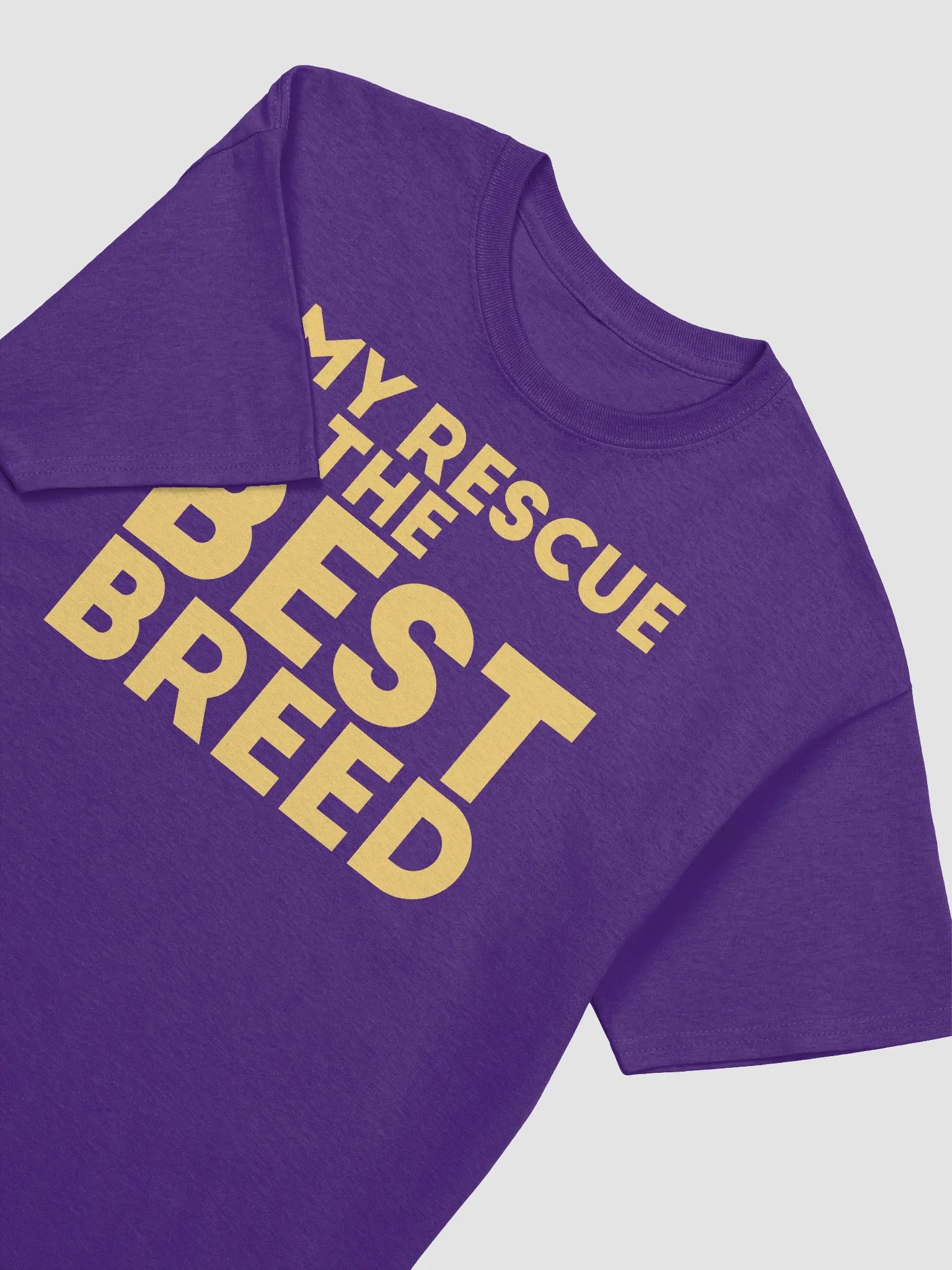 My Rescue is the Best Breed, Canary Yellow letters on Gildan 5000 T-Shirt product image (13)