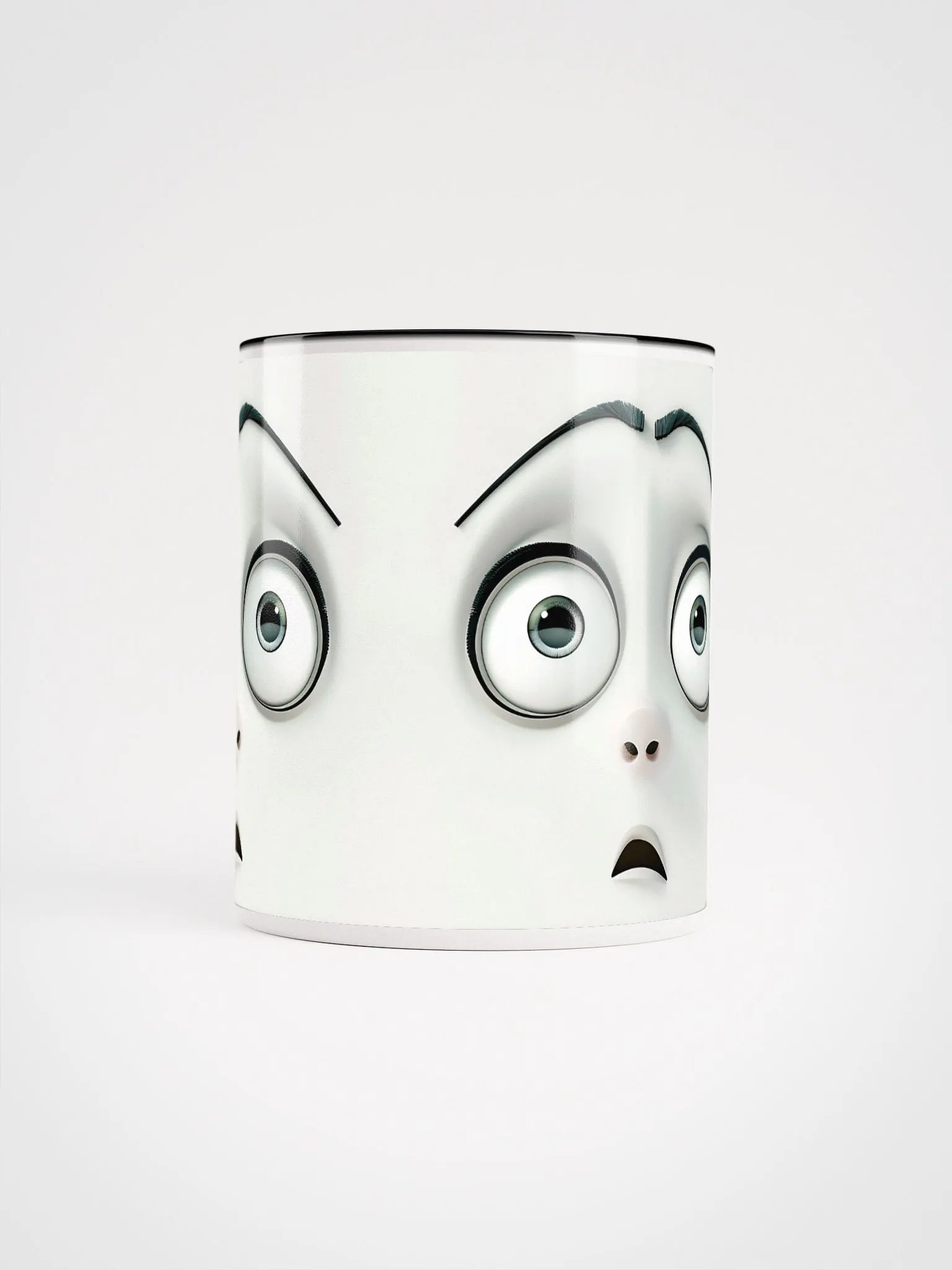 Worried Cartoon Face Mug: Add Whimsy to Your Morning Brew! product image (9)