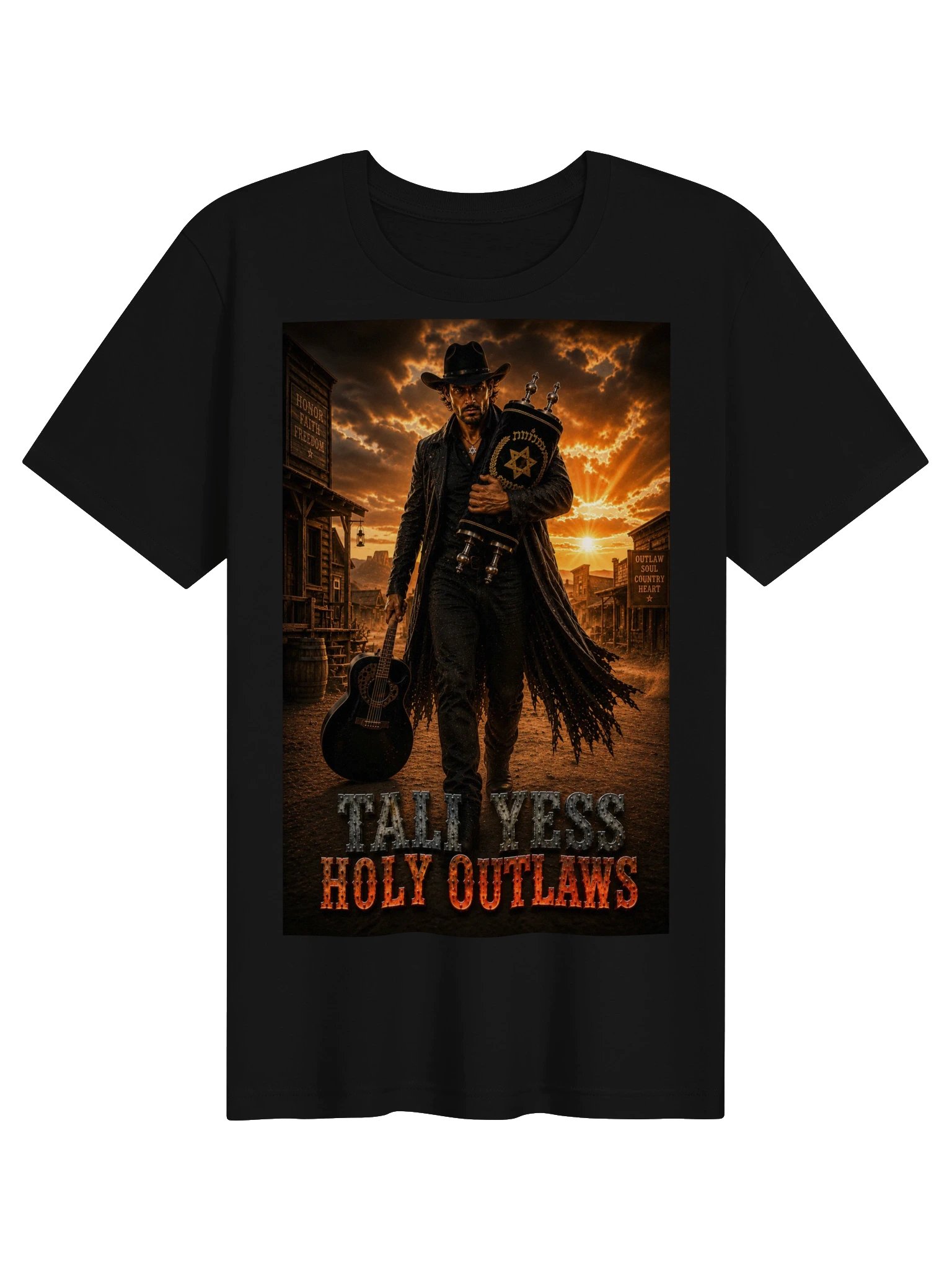 Tali Yess Holy Outlaws — Pose 8 Black T-Shirt product image (1)