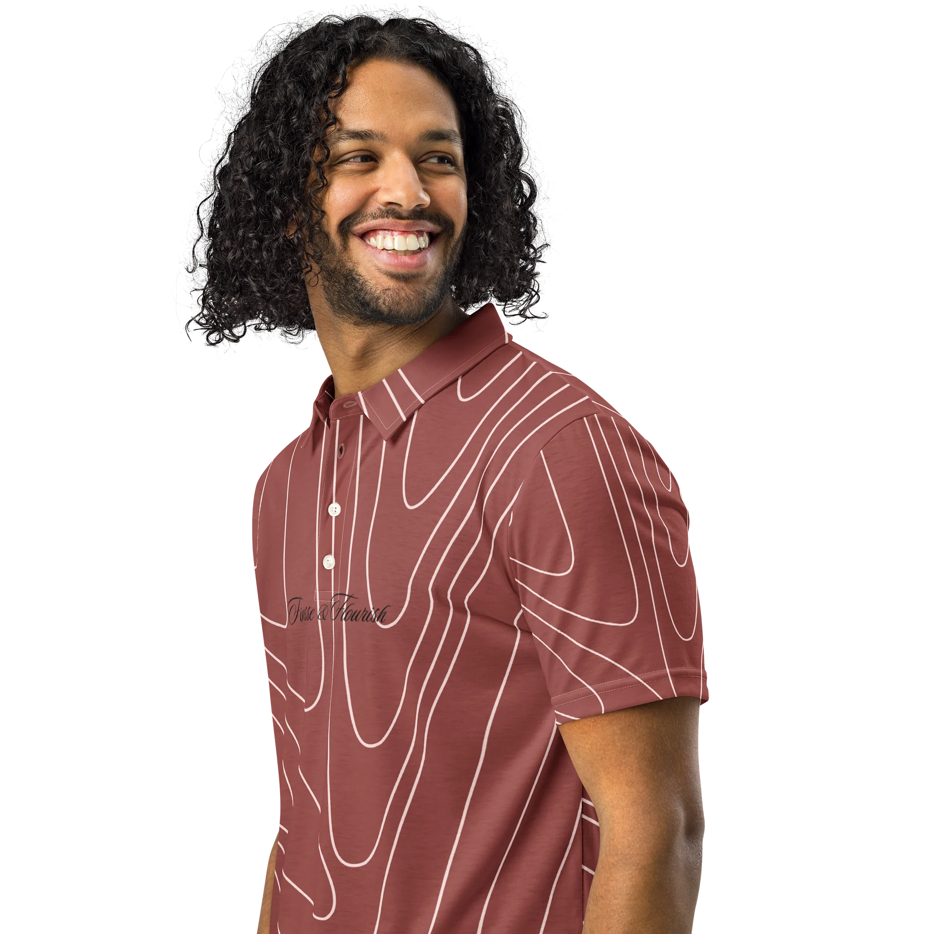 F&F Script Topo 3 Slim Fit Polo Shirt product image (2)