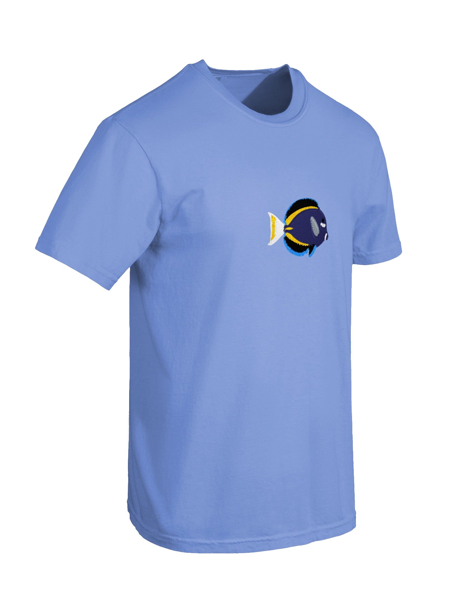 Whitecheek Tang Embroidered Shirt | Reef Aquarium Fish Embroidery Tee | Saltwater Marine Fish Apparel product image (10)