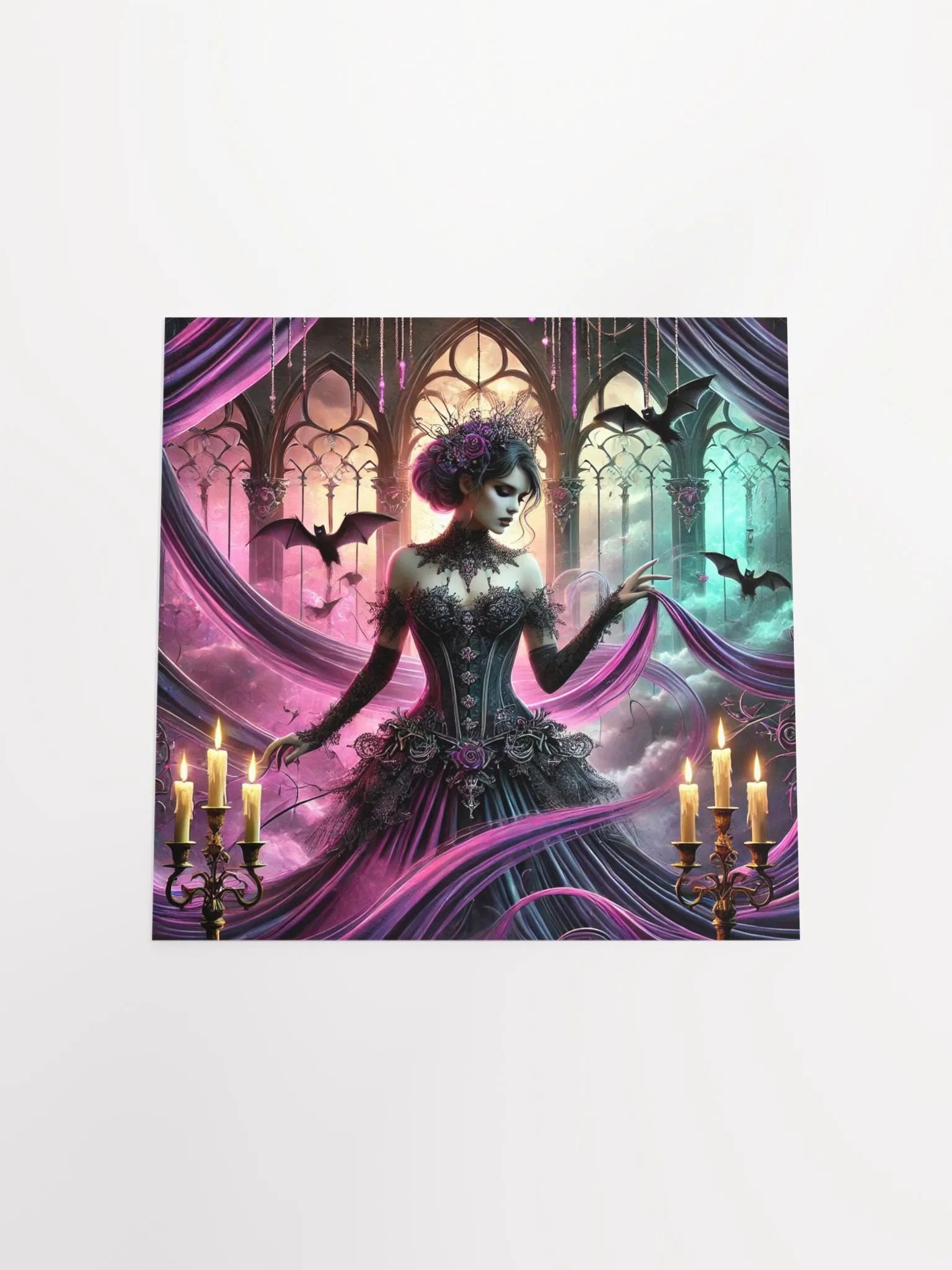 Ethereal Gothic Fusion: A Dance of Darkness and Neon Dreams product image (13)