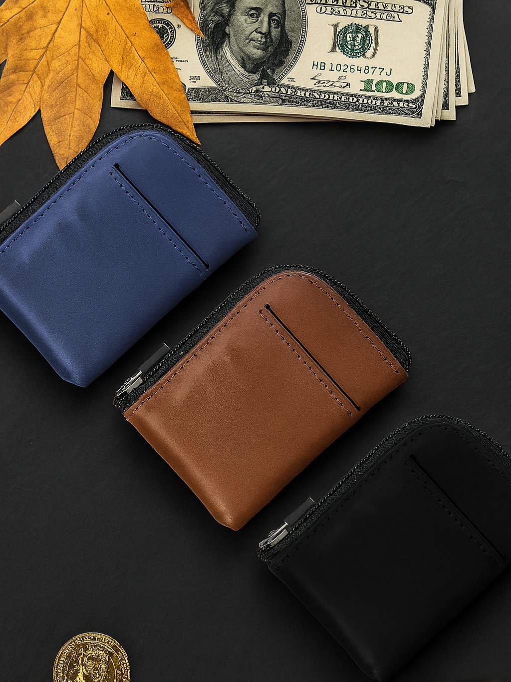 Access Wallet – RFID-Blocking Leather Wallet with Self-Locking Zipper & Quick-Access Pocket product image (2)
