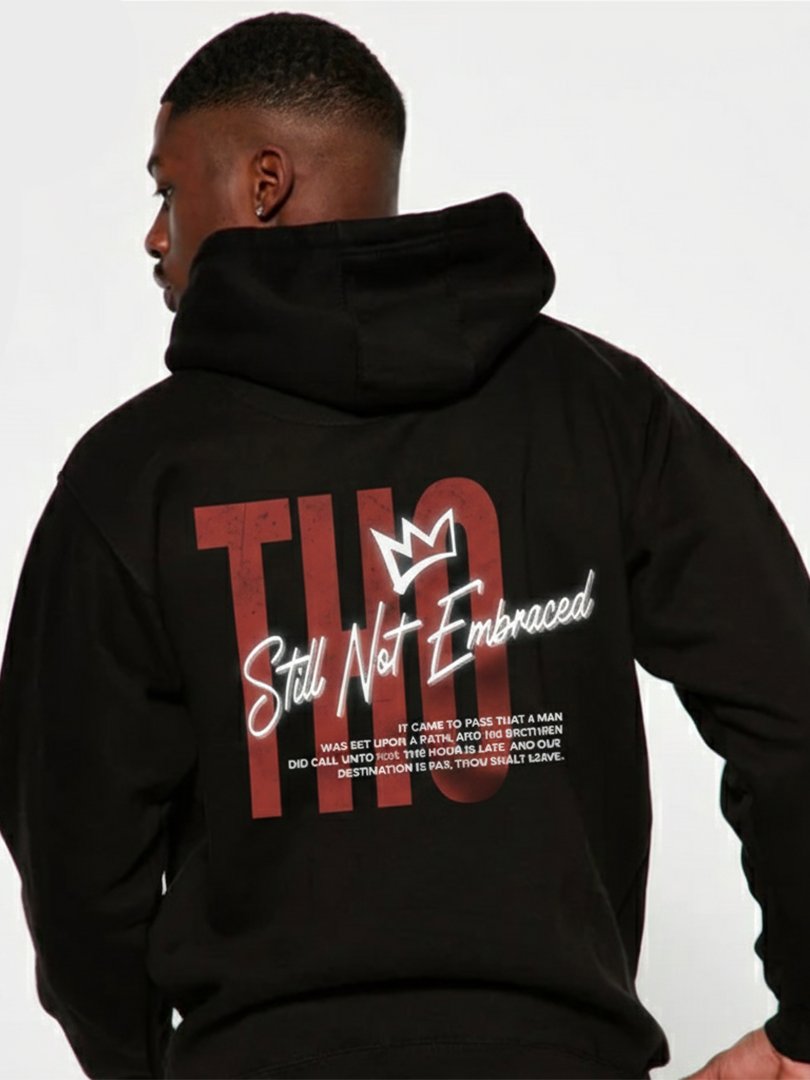 AIN'T LEAVIN THO x BLACK HOODIE product image (1)